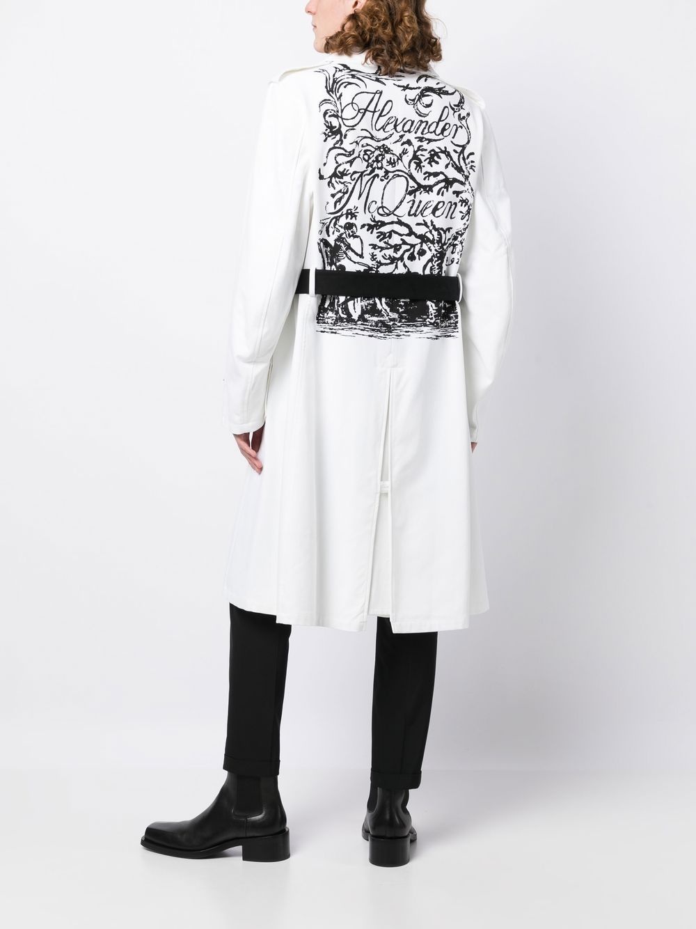belted single-breasted coat - 2