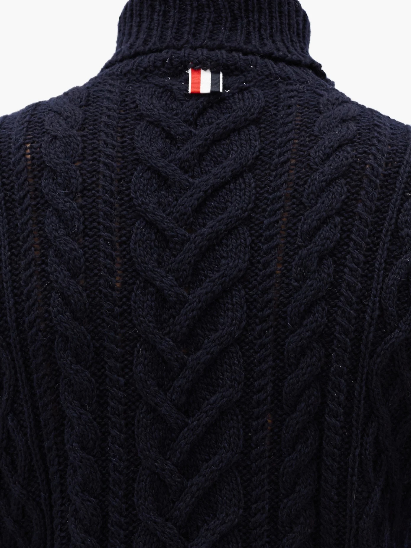 Striped cable-knit wool-blend sweater - 3