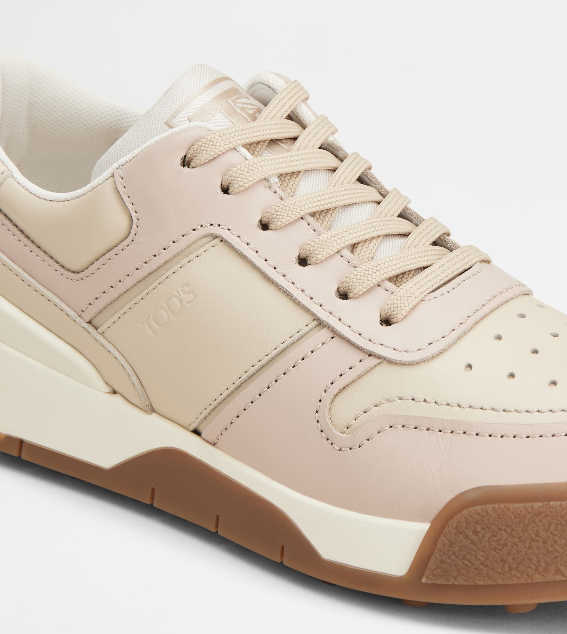 TOD'S SNEAKERS IN LEATHER - PINK, BEIGE - 5