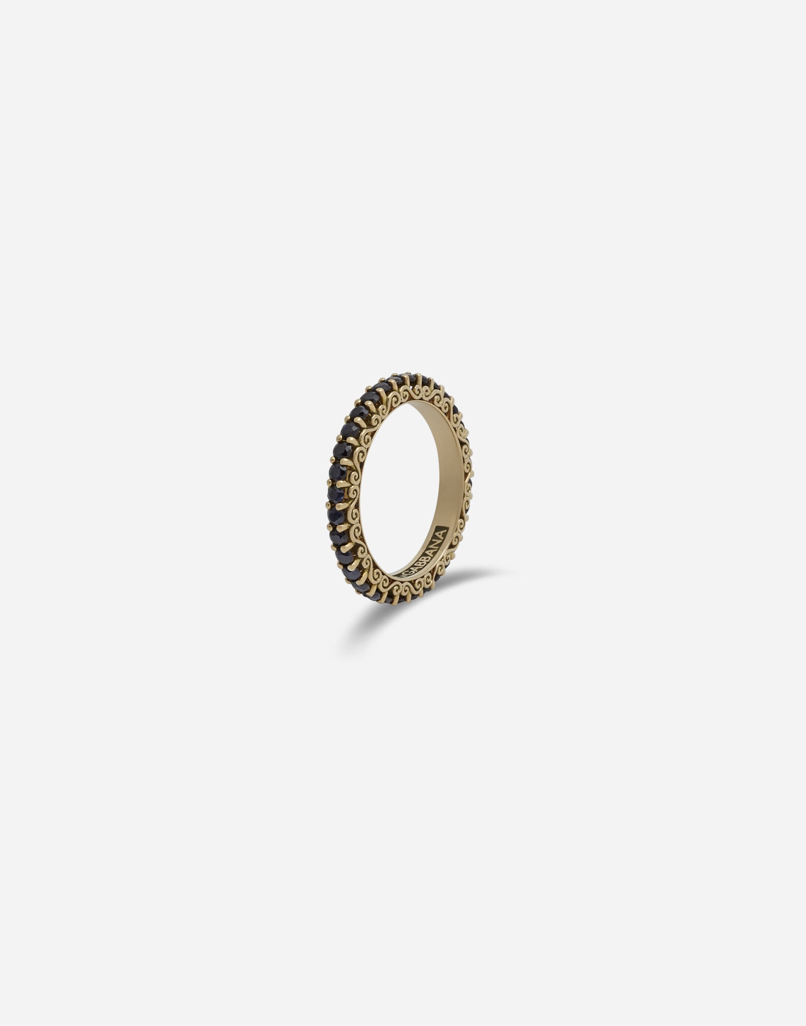 Yellow gold Family ring with black sapphires - 2