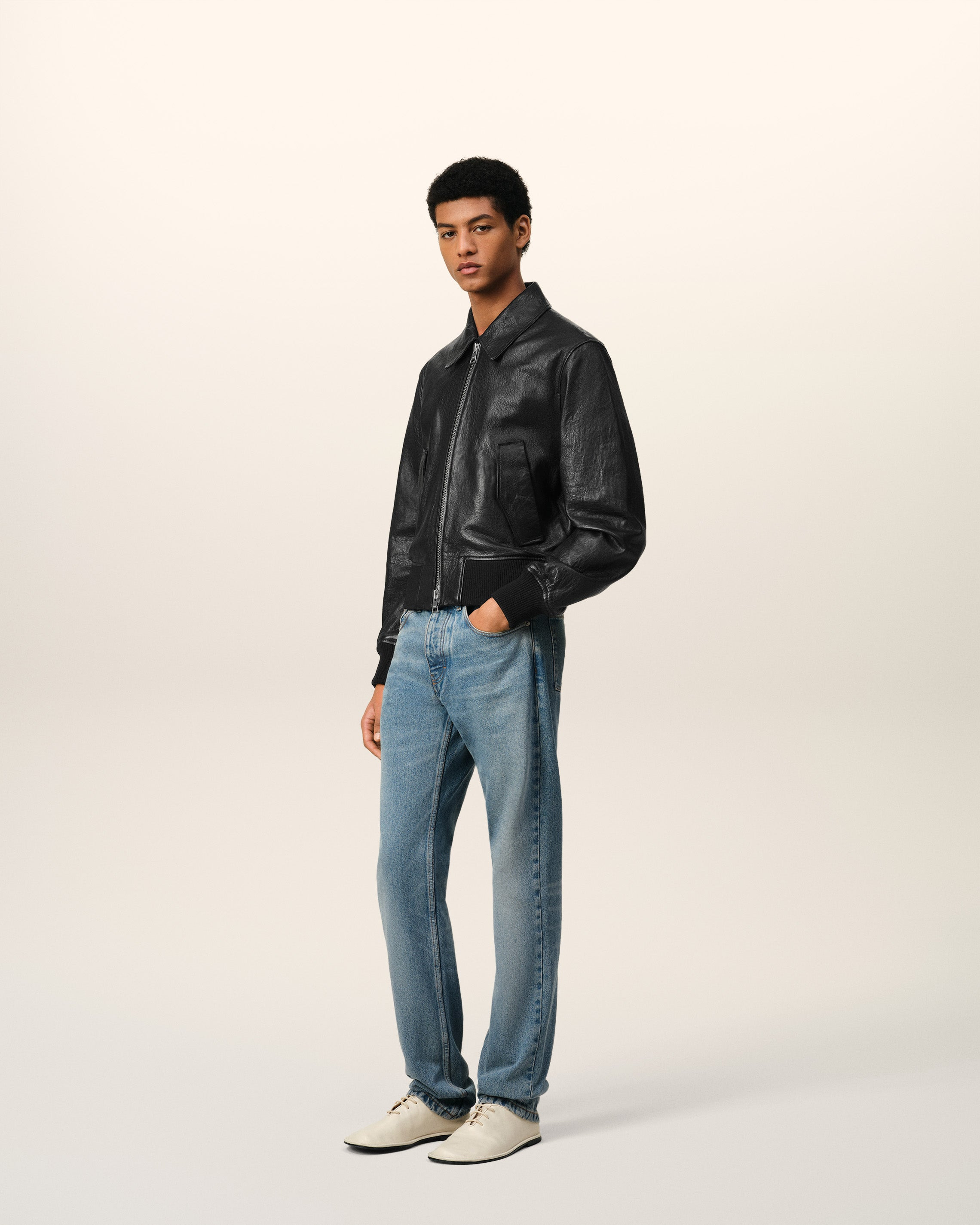 LEATHER ZIPPED JACKET - 3