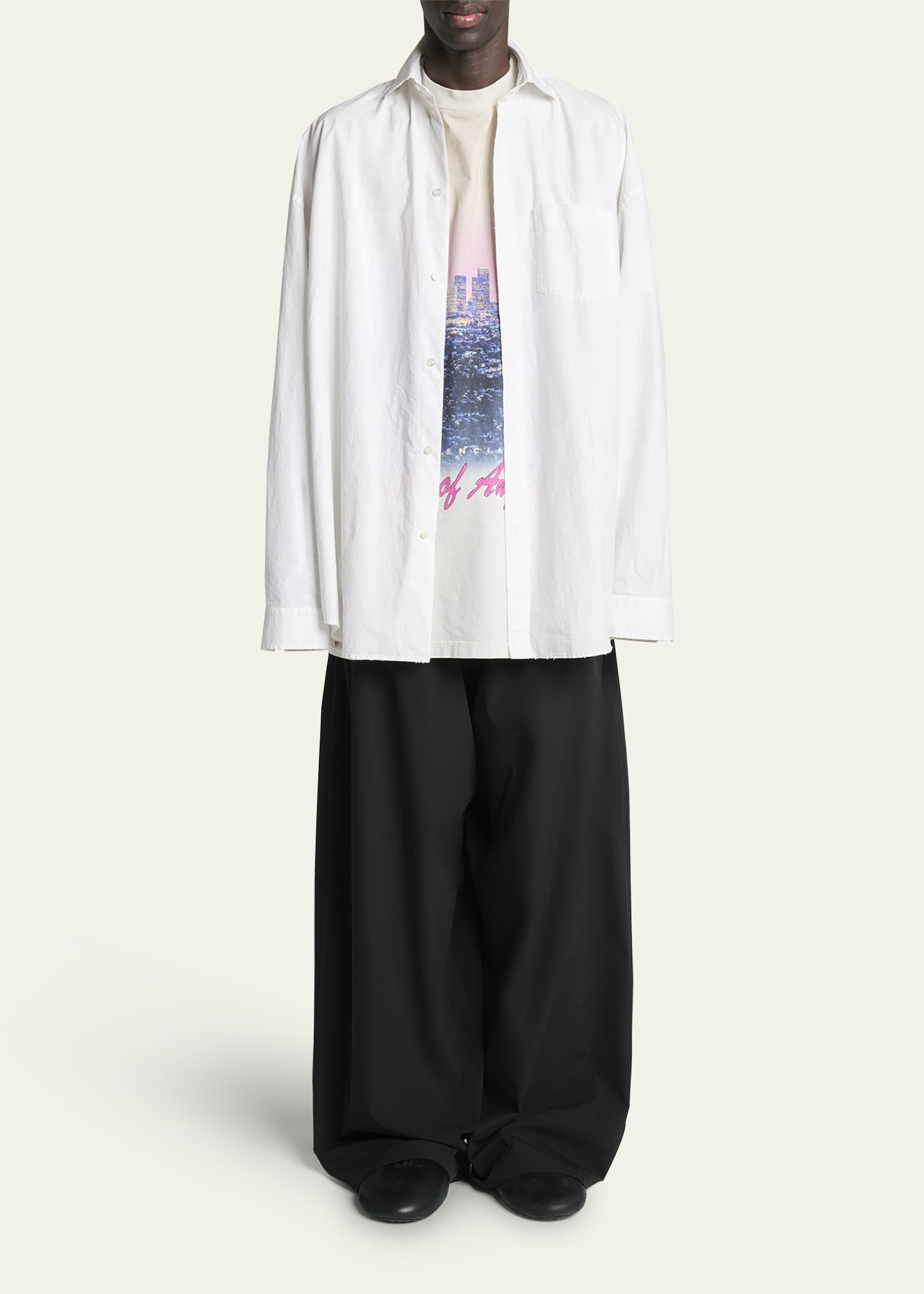 Men's Poplin Los Angeles Double-Layer T-Shirt - 2