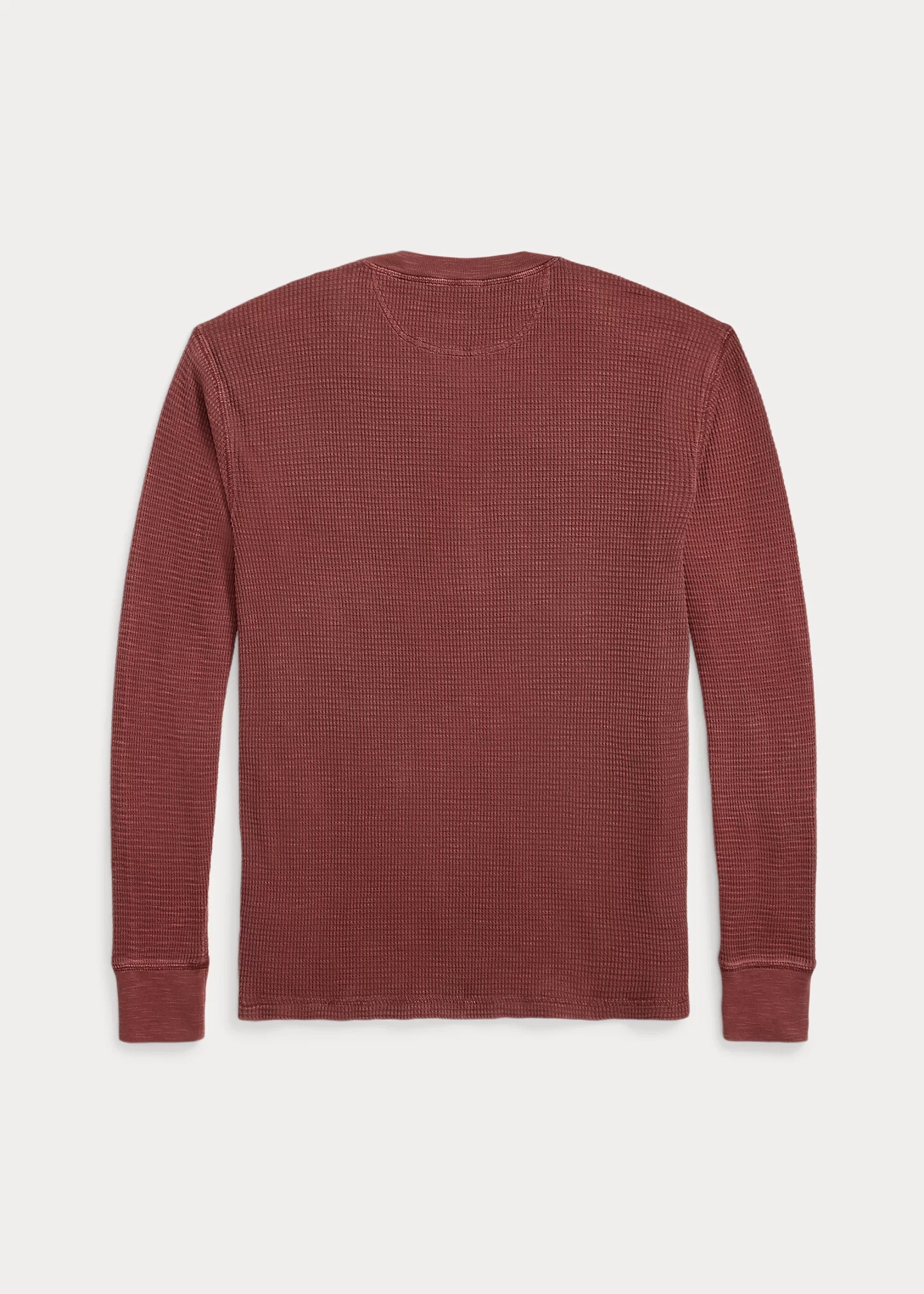 Garment-Dyed Waffle-Knit Henley Shirt - 2