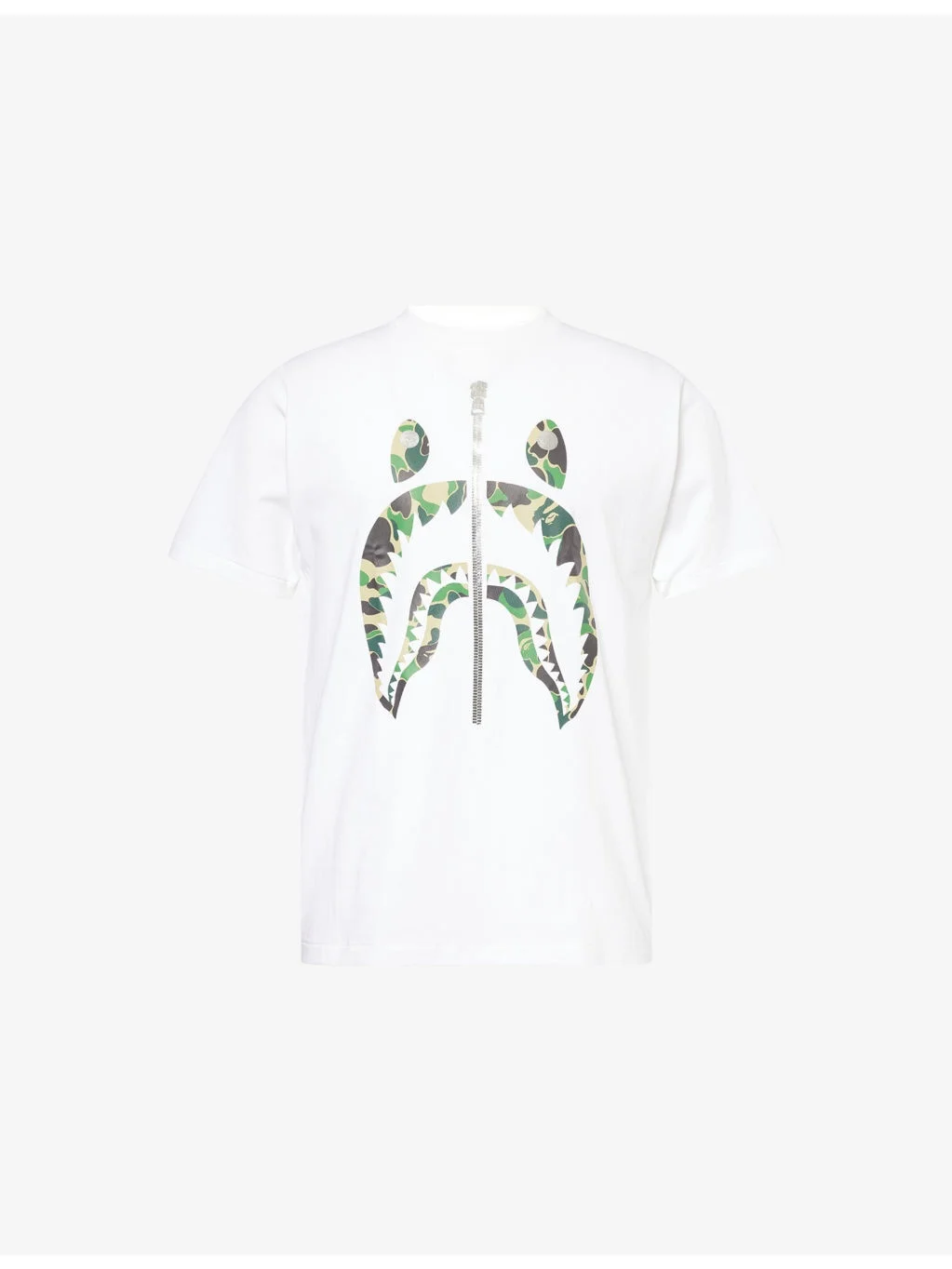 Camo-Shark Crewneck Cotton-Jersey T-Shirt - 1