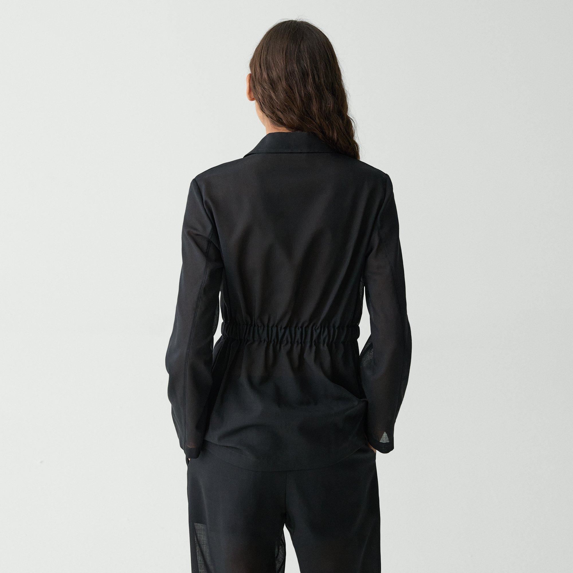 Cinch Waist Jacket in Wool-Poly - 4