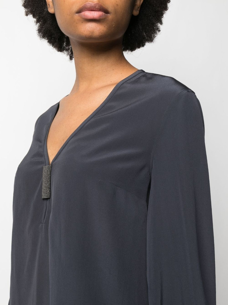 bead-detail silk blouse 5