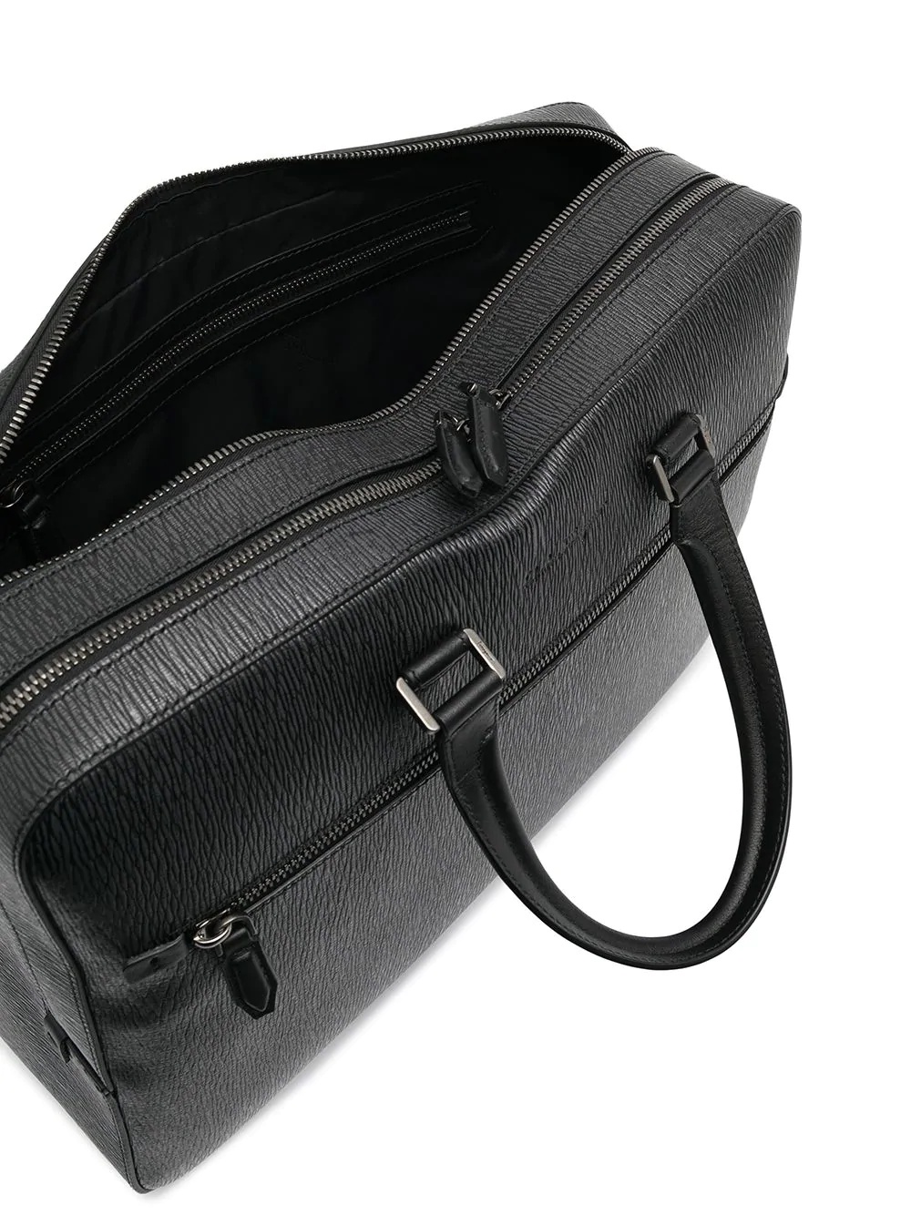 zipped textured briefcase - 5