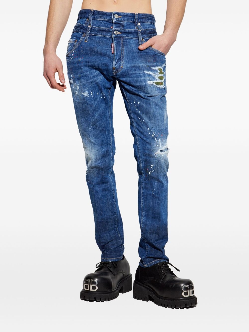 logo-tag jeans - 3