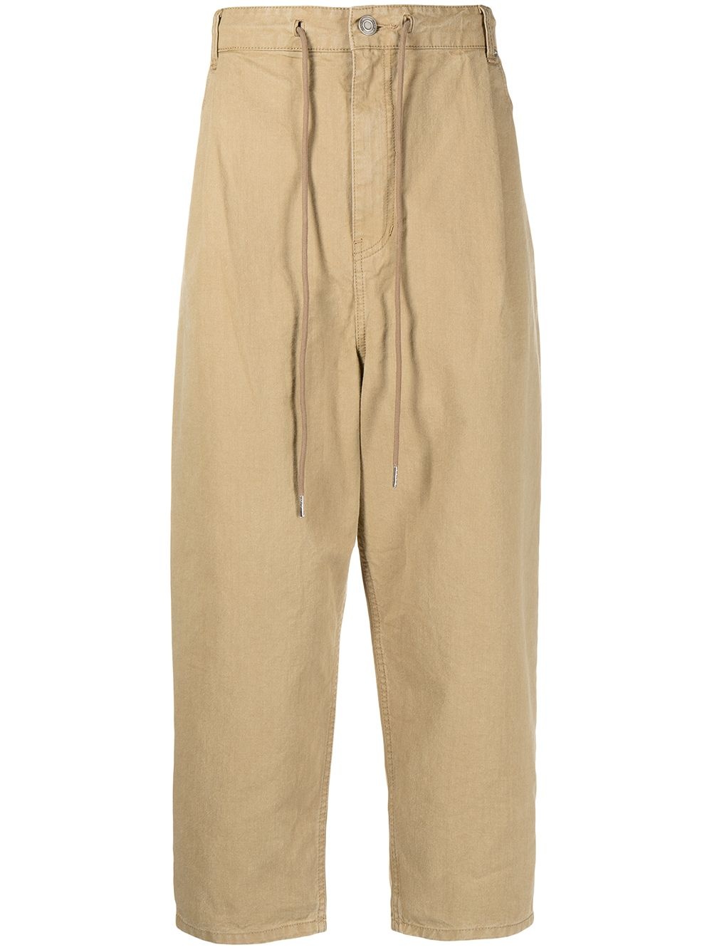 cropped tapered-leg trousers - 1