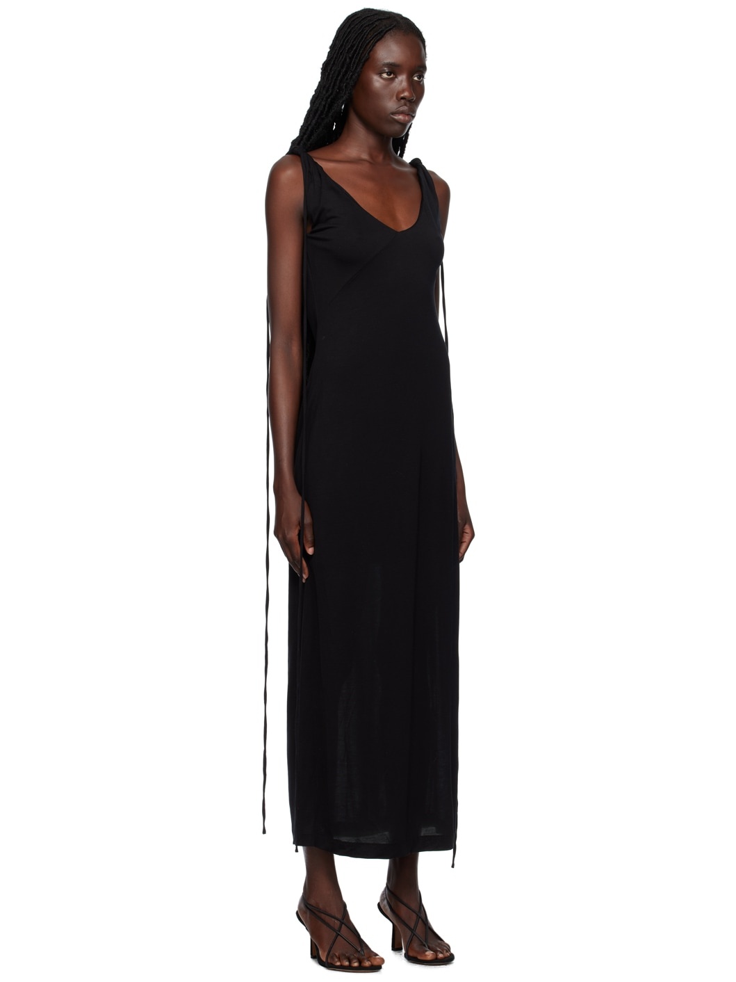 Black Twisted Midi Dress - 2