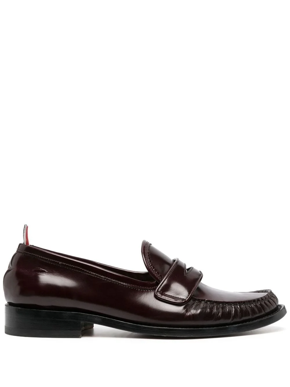 pleated leather penny loafers - 1