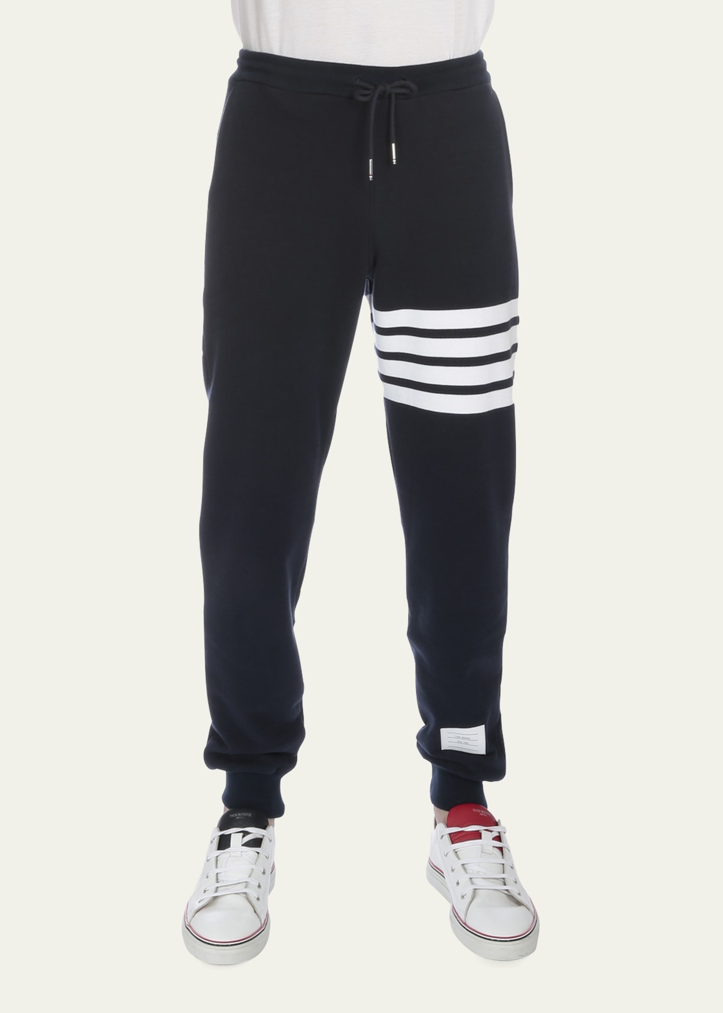 Men's Classic Drawstring Sweatpants with Stripe Detail - 3