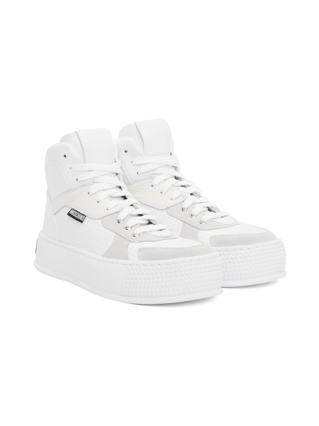White Bumps & Stripes High-Top Sneakers - 4
