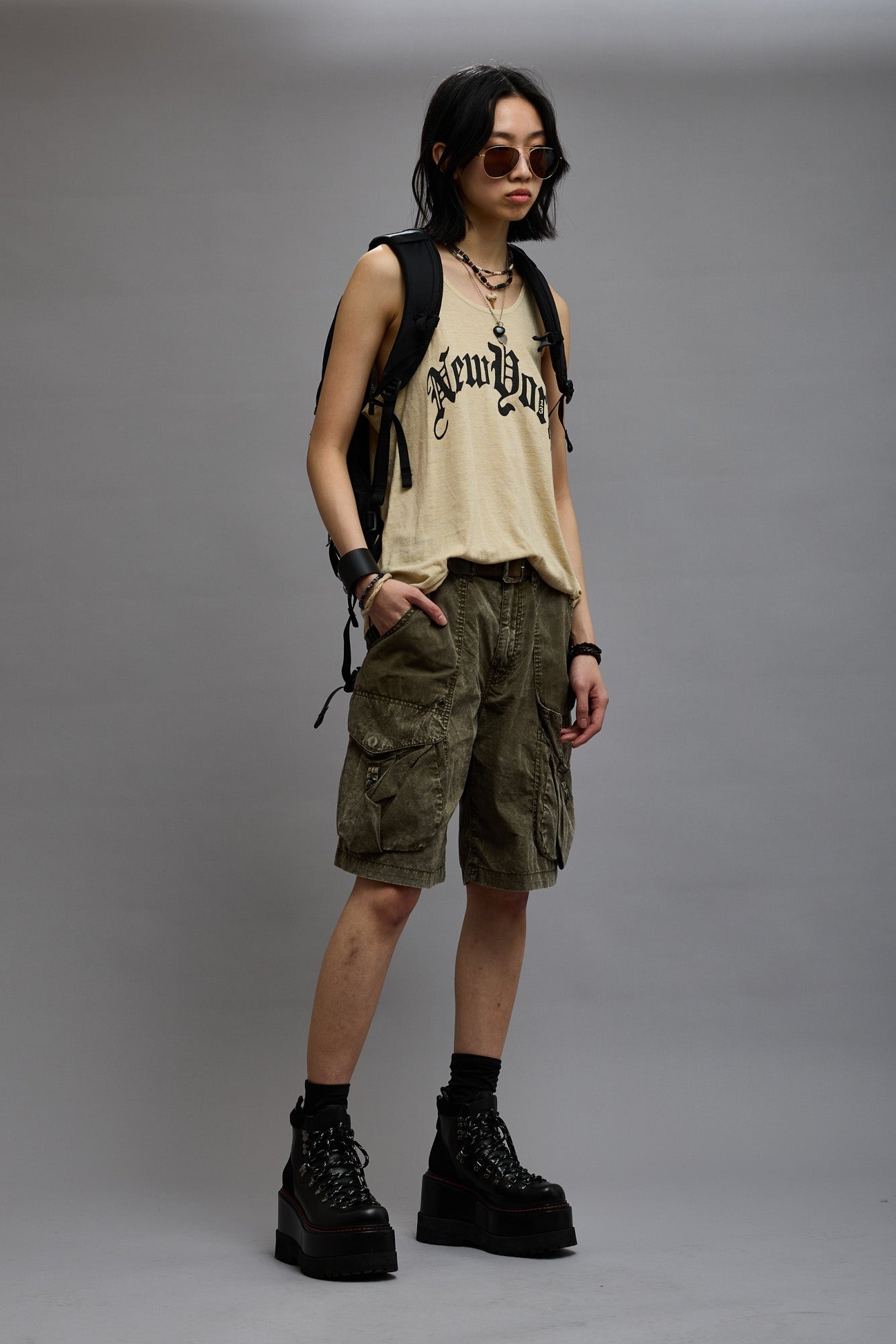 NEW YORK RELAXED TANK - KHAKI - 3