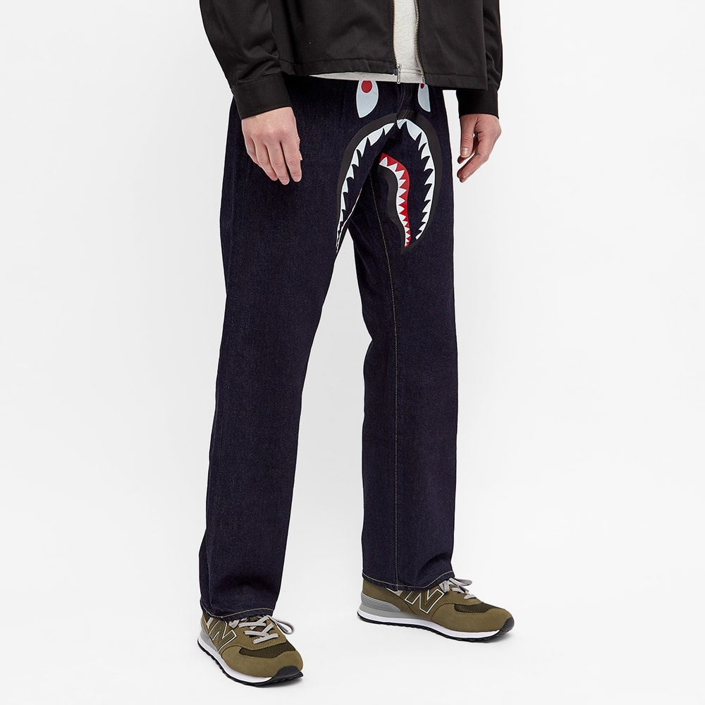 A Bathing Ape Shark Denim Pants - 5