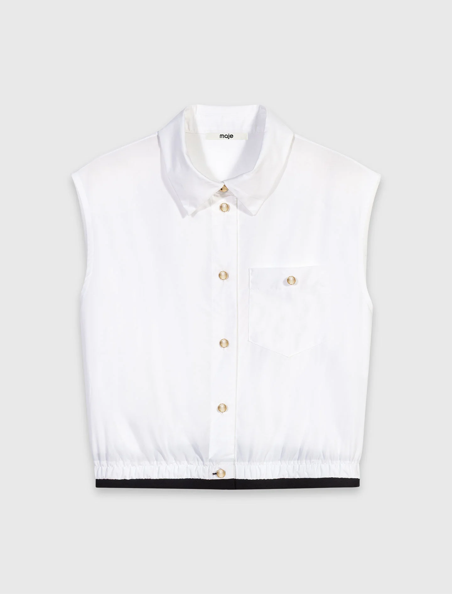 Cropped sleeveless shirt - 1