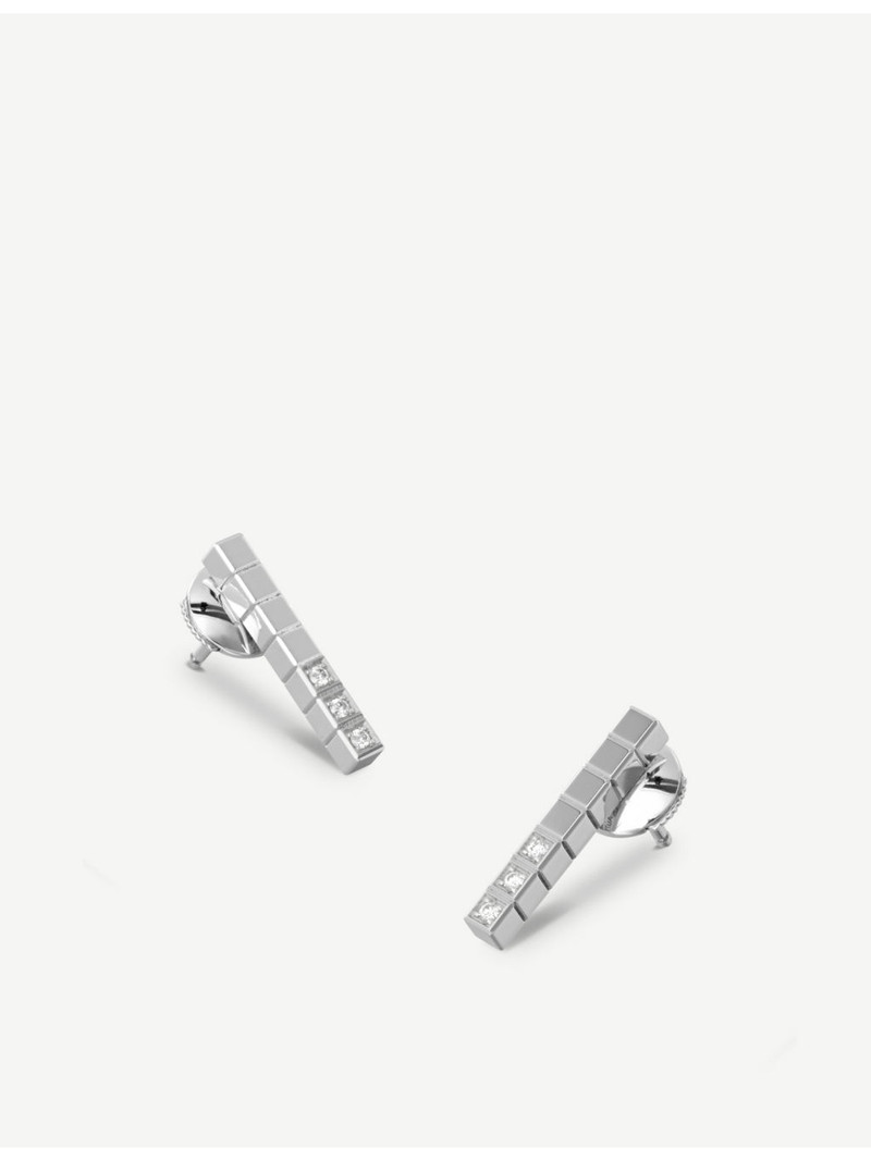Ice Cube Pure 18ct white-gold and diamond earrings 3