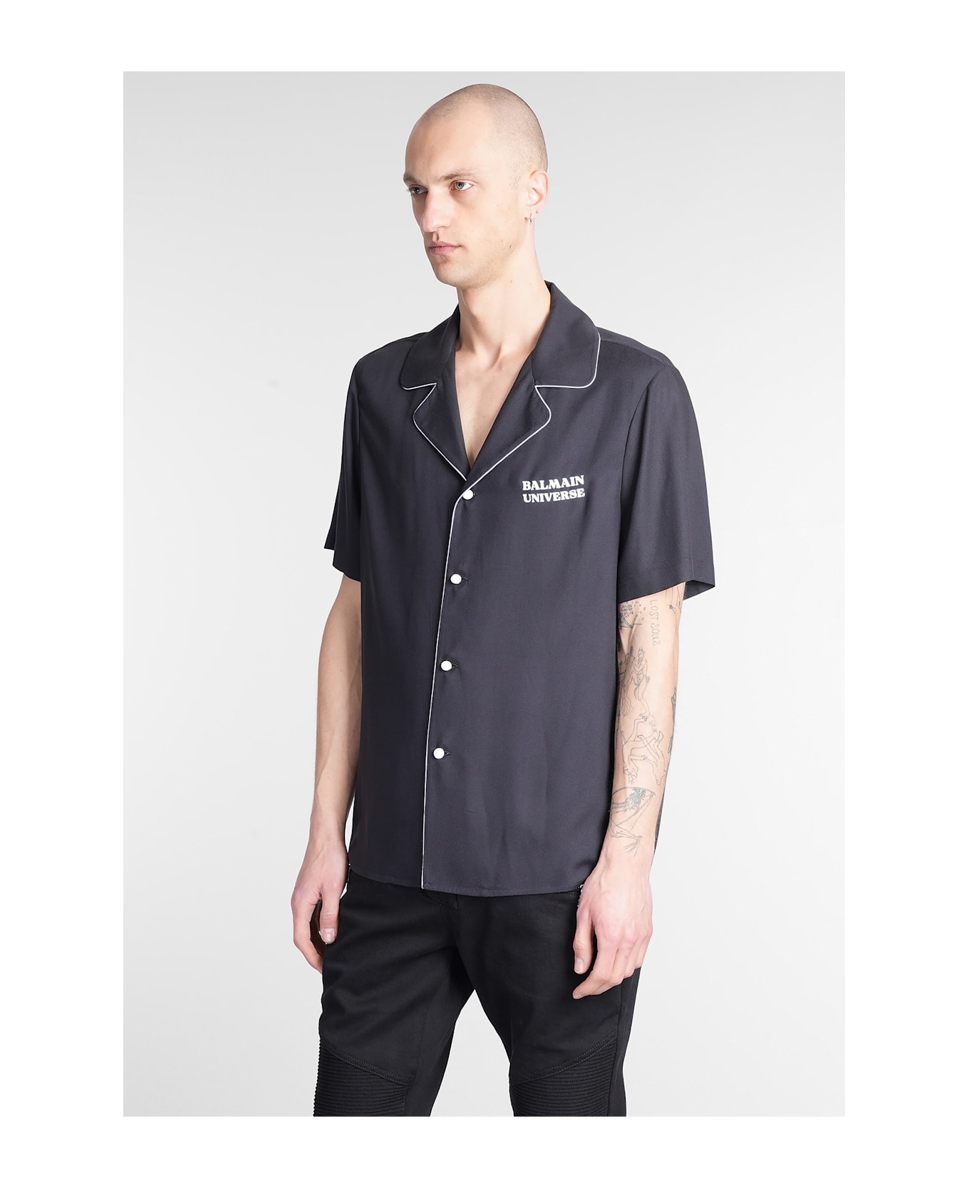 Shirt In Black Viscose - 4