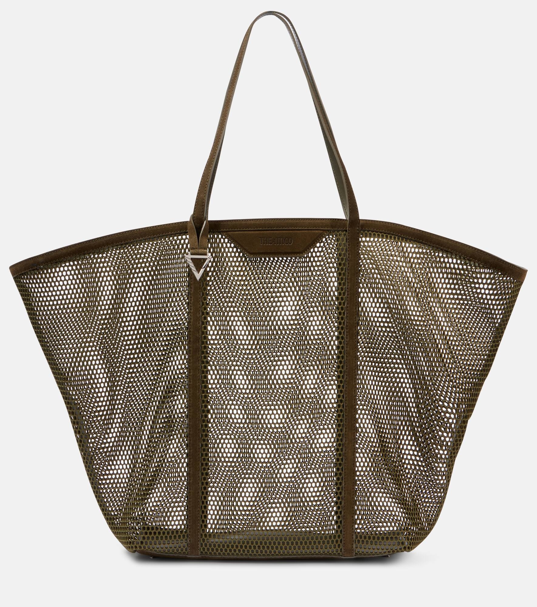 Via Del Mare suede-trimmed tote bag - 1