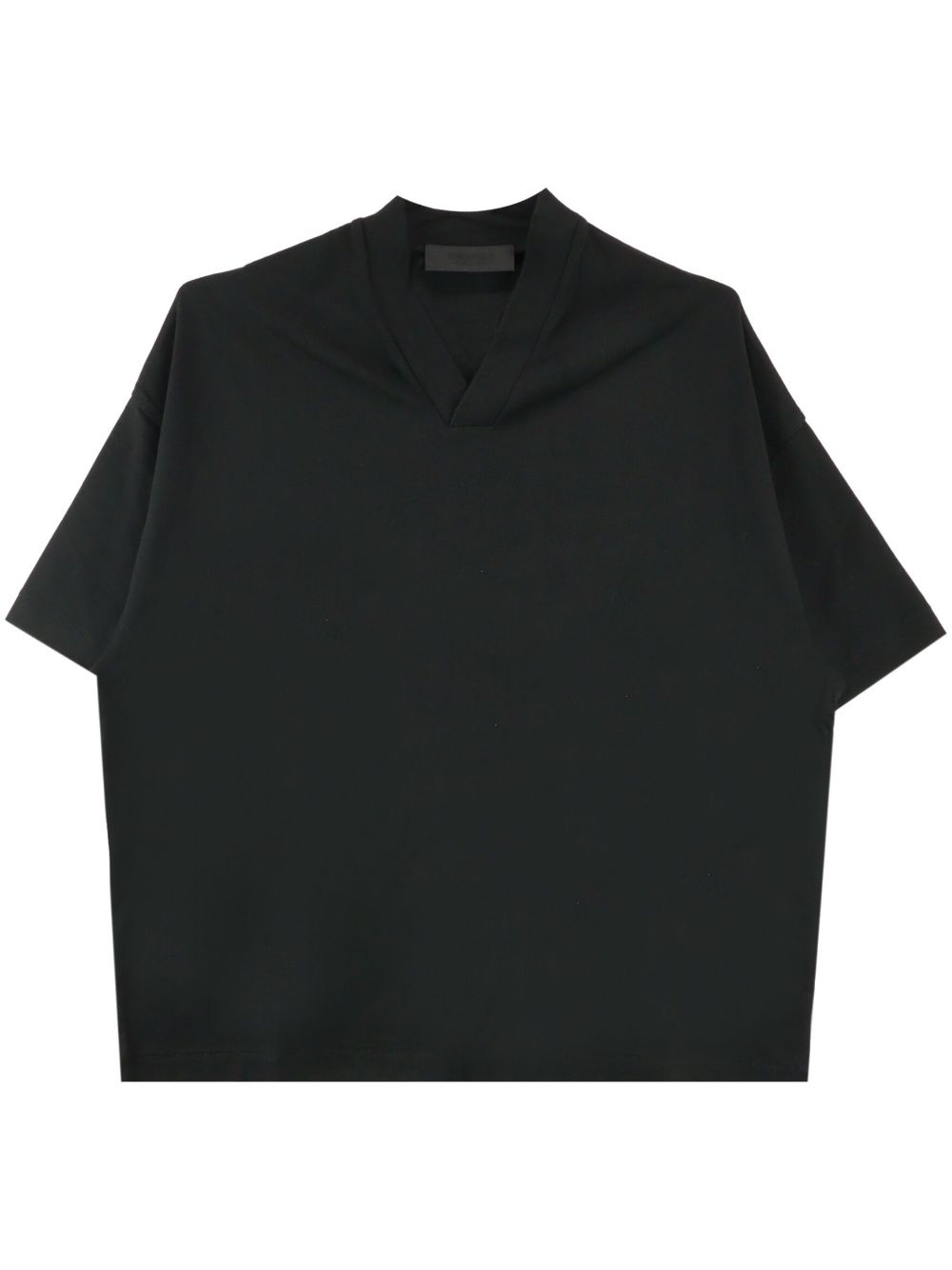 logo-print V-neck cotton T-shirt - 1