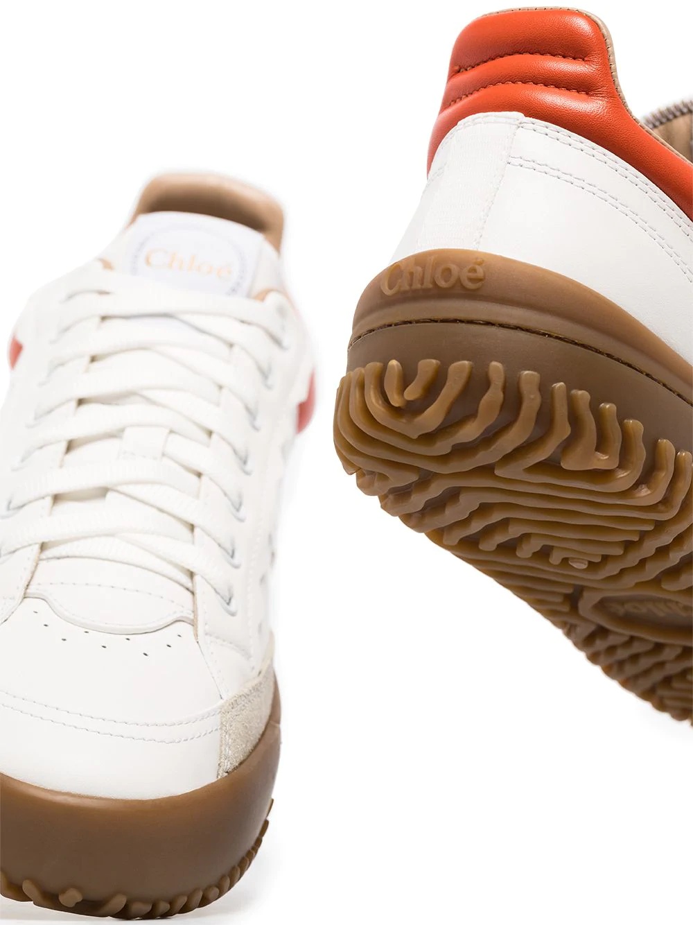 colour-block leather sneakers - 2