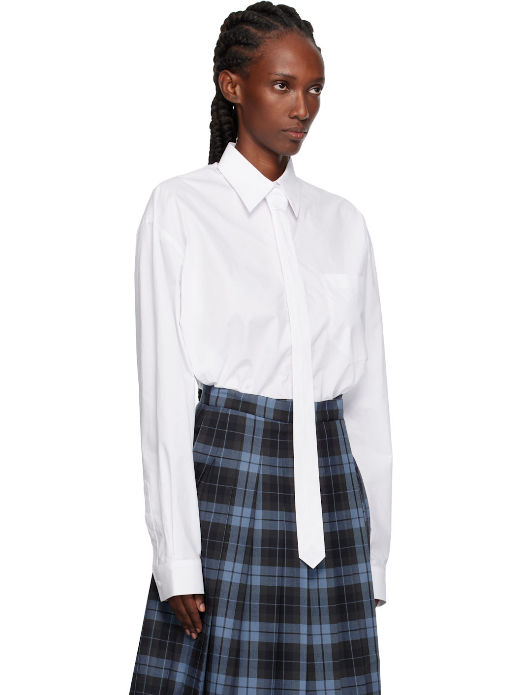 White Neck Tie Shirt - 2