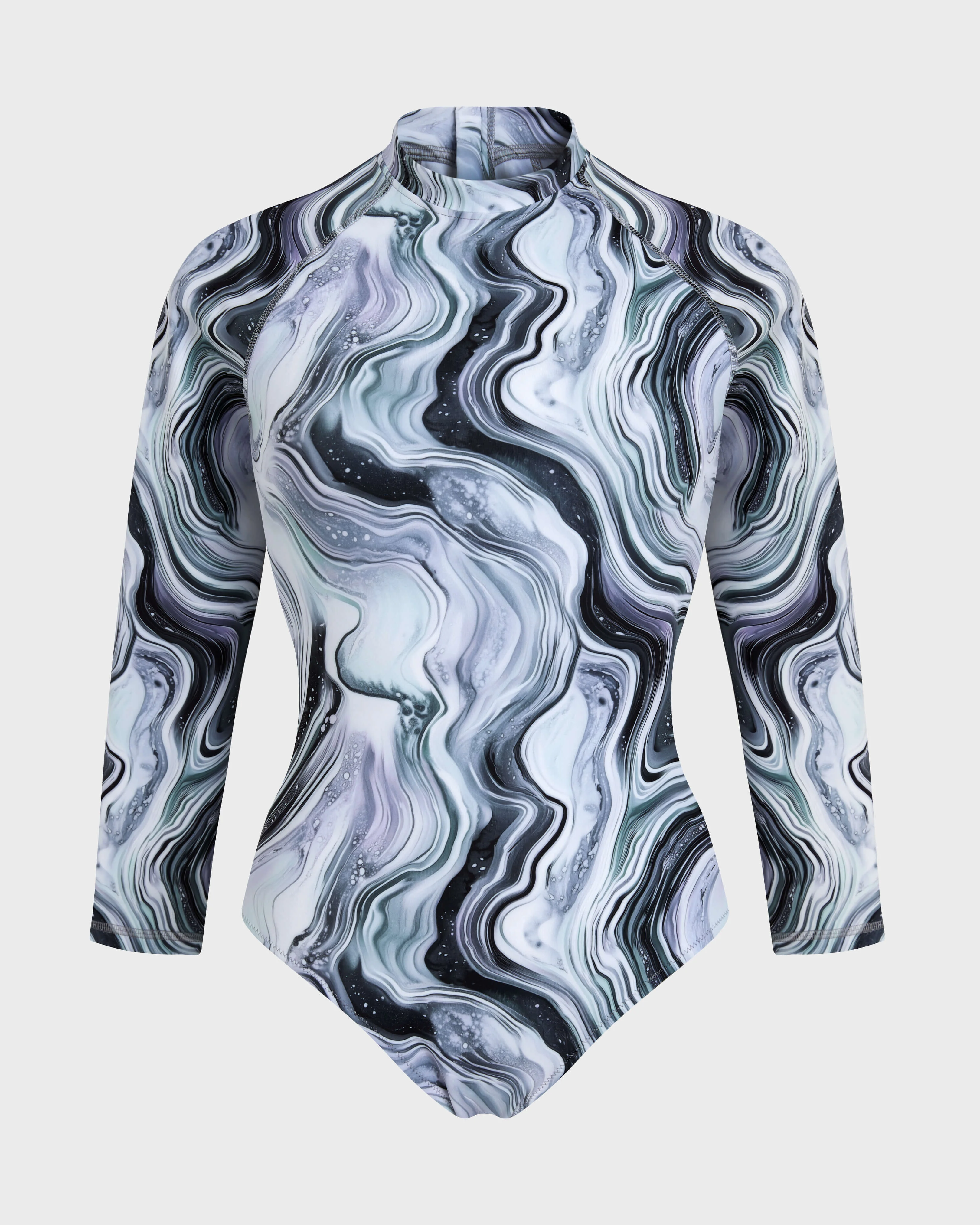 WOMEN UV PROTECTION RASHGUARD ONE-PIECE MARBLE - 1