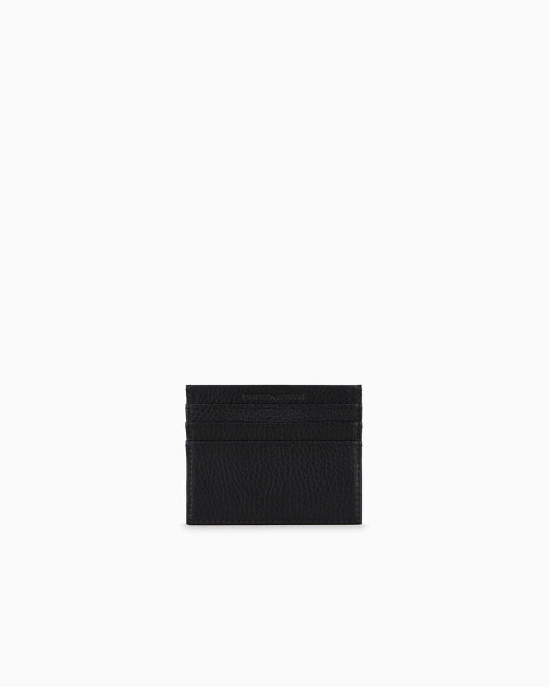 EMPORIO ARMANI Tumbled leather card holder outlook