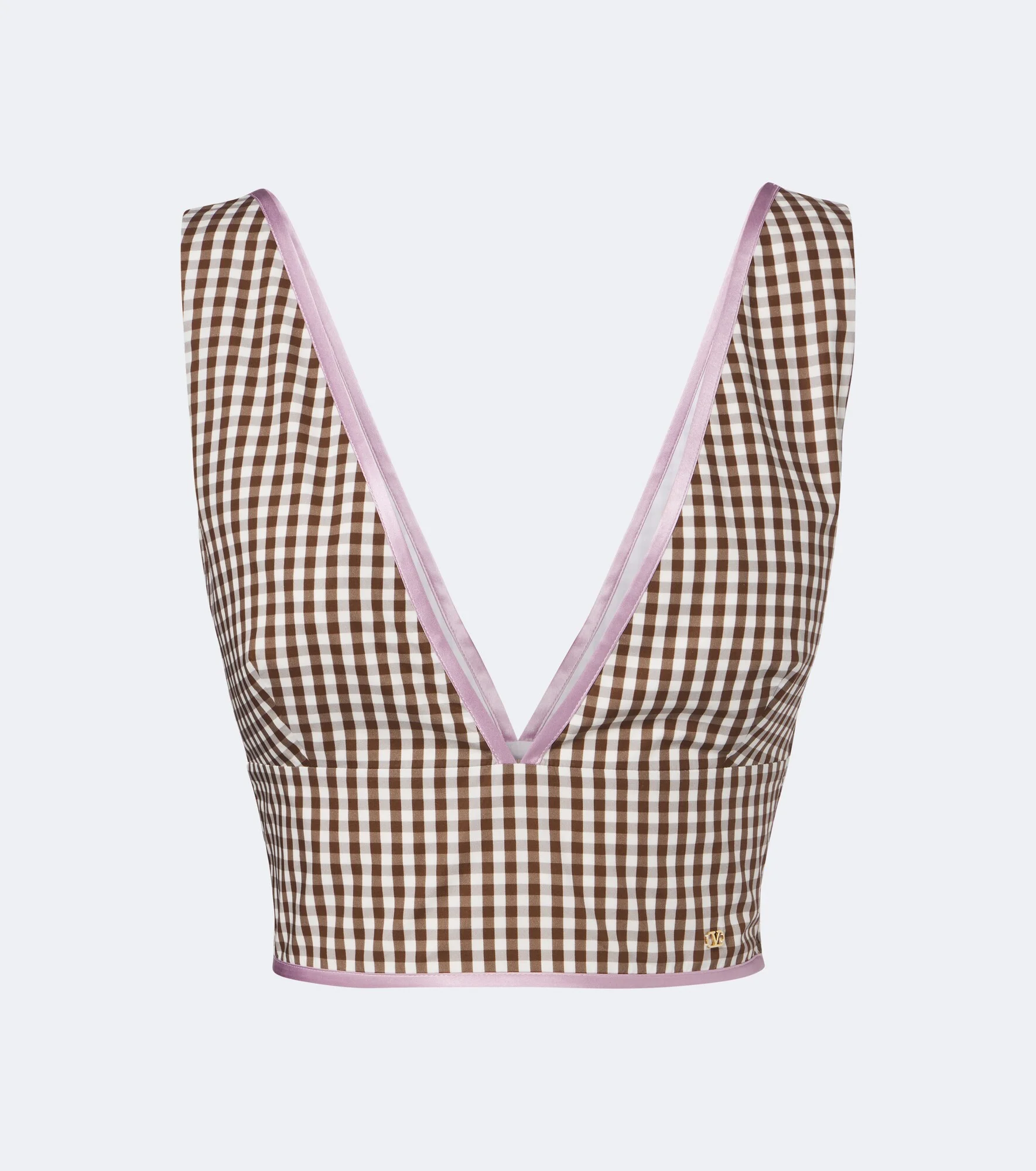 Gingham cotton crop top - 1