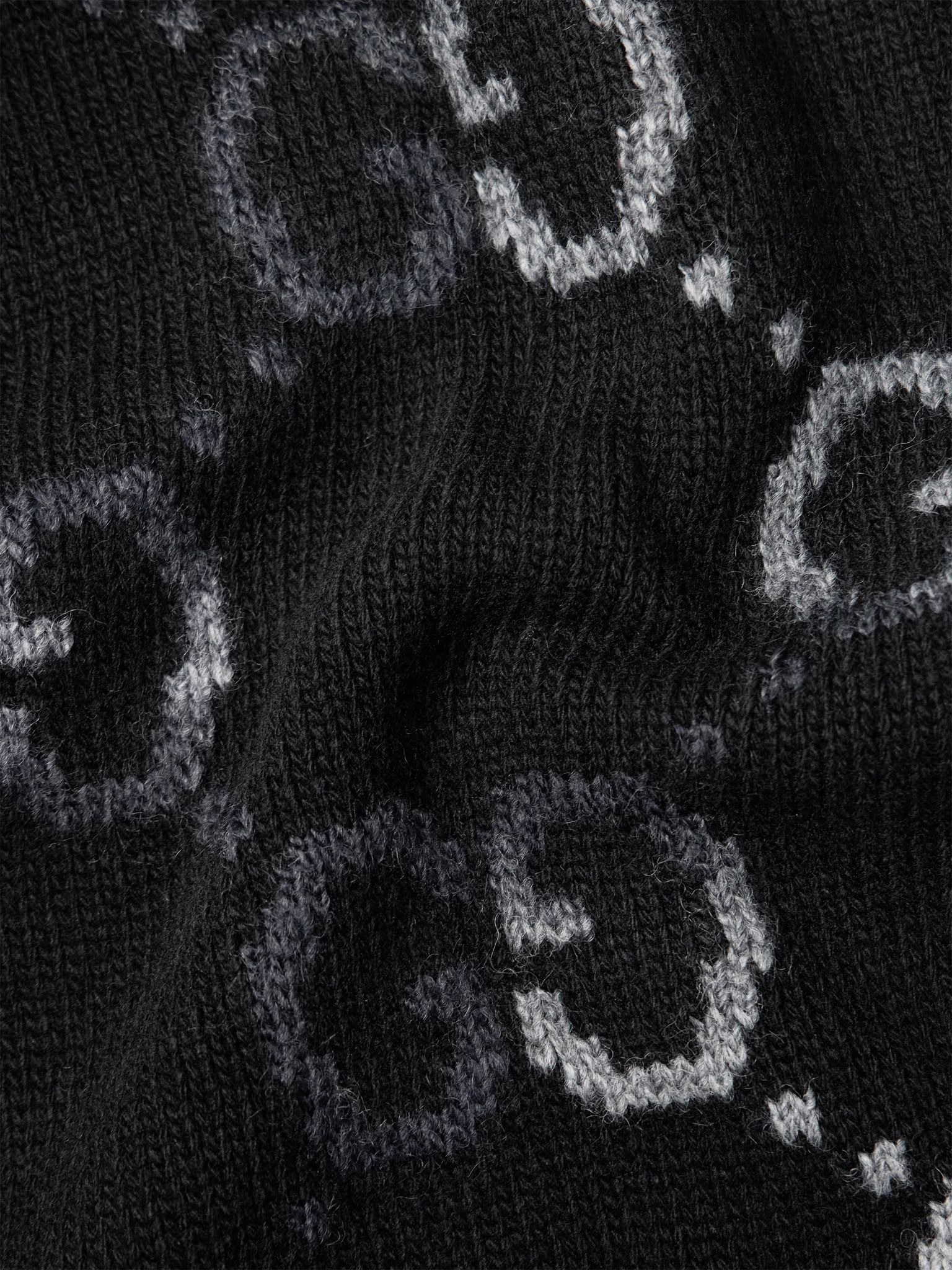 Logo-Jacquard Wool-Blend Sweater Black - 4