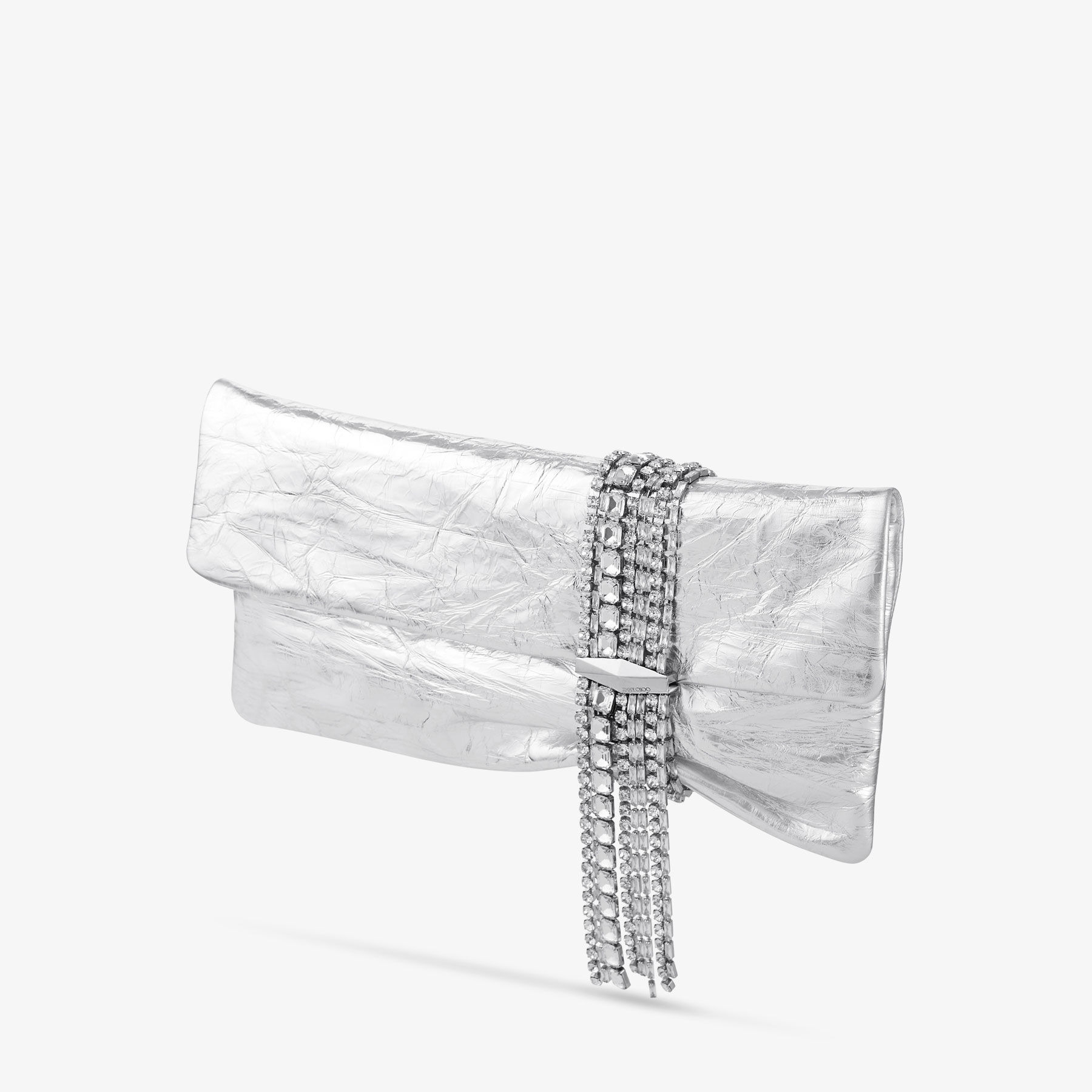 Zandra
Silver Vintage Metallic Leather Clutch Bag - 3
