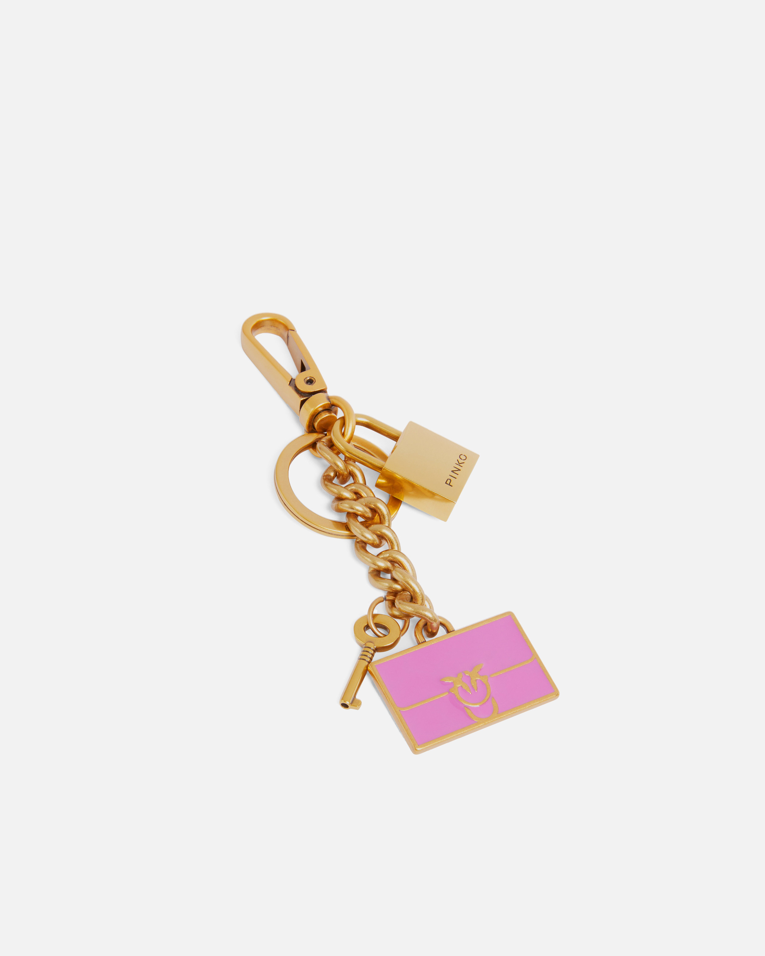 KEY RING WITH PADLOCK AND LOVE BAG CHARM - 2