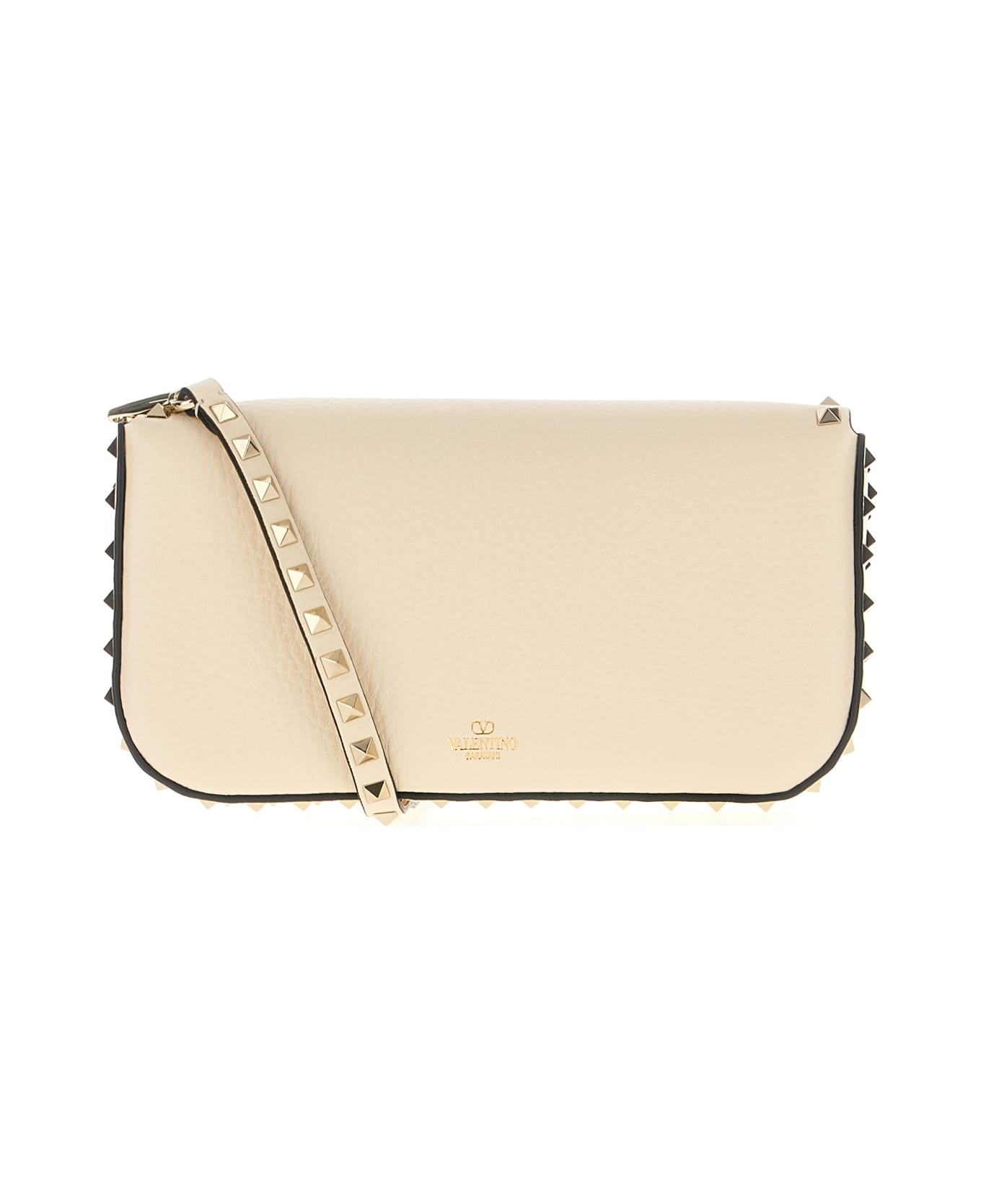 Sand Leather Rockstud Shoulder Bag - 3