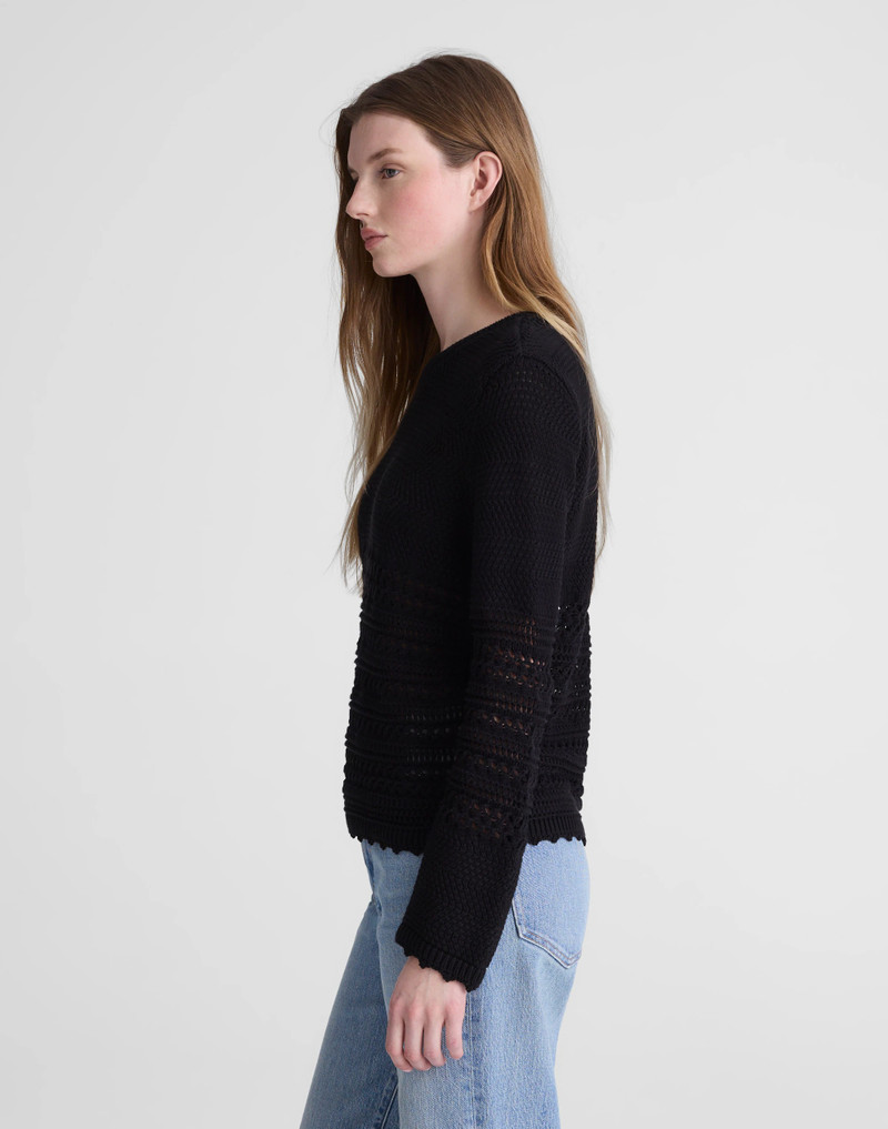 Open-Stitch Sweater in 100% Cotton 4