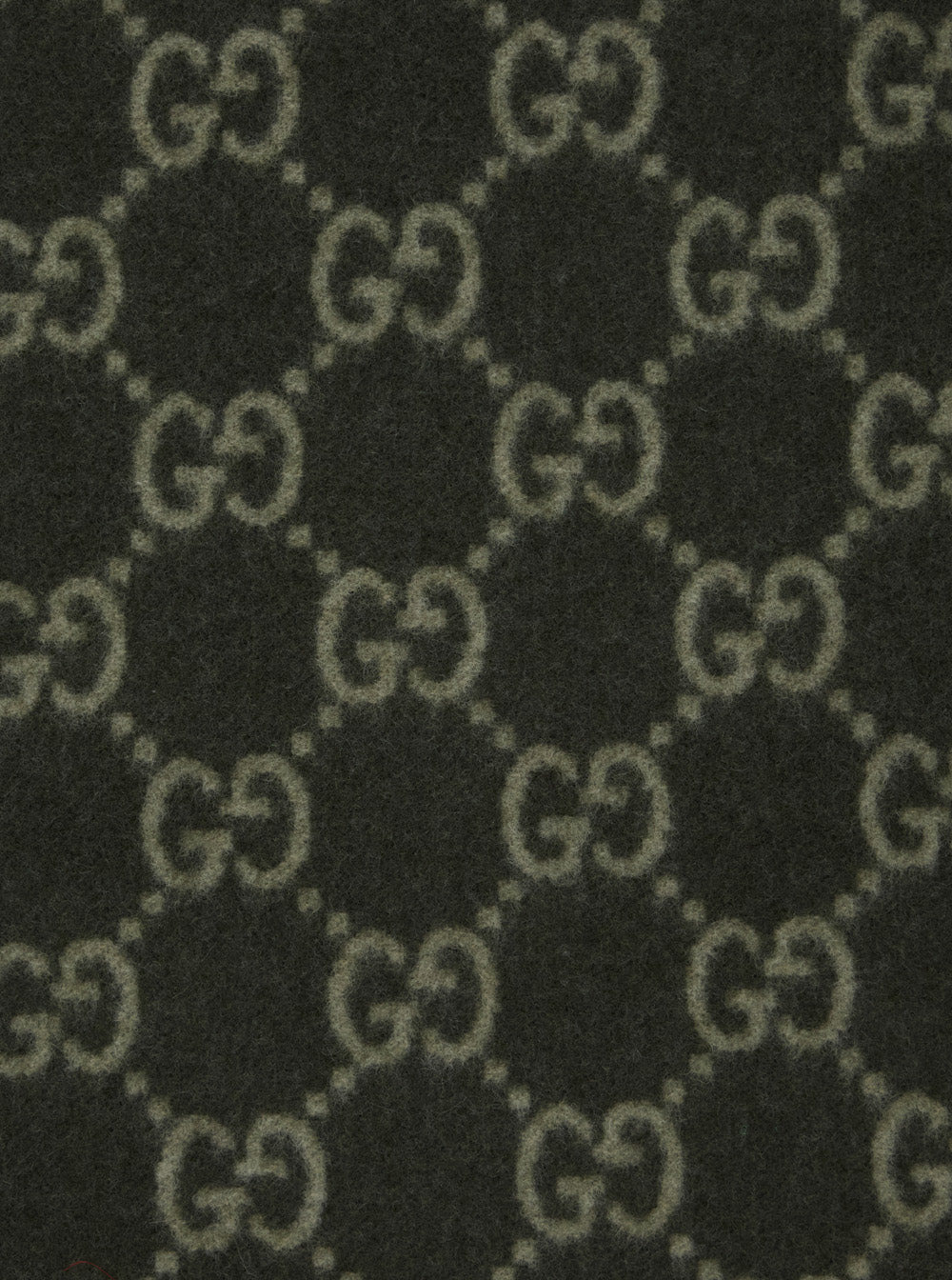 Gucci Men Green Scarf With Fringed Hem And Gg Motif Jacquard In Cashmere Man - 3
