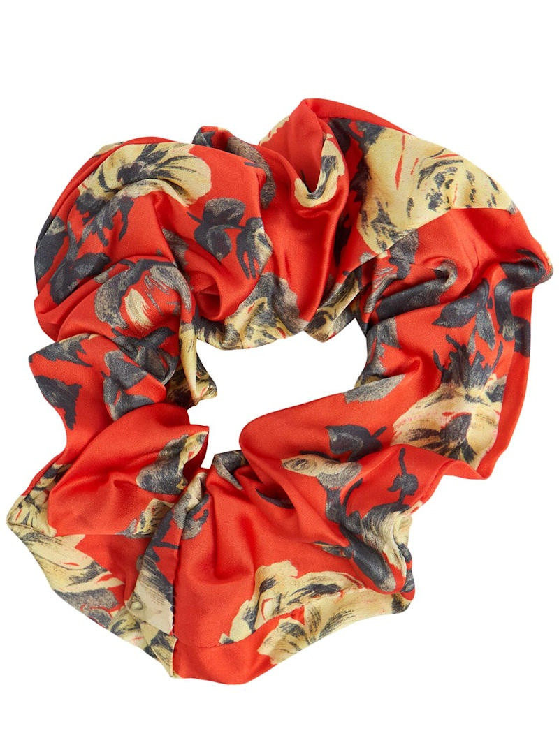 Printed satin scrunchie 1