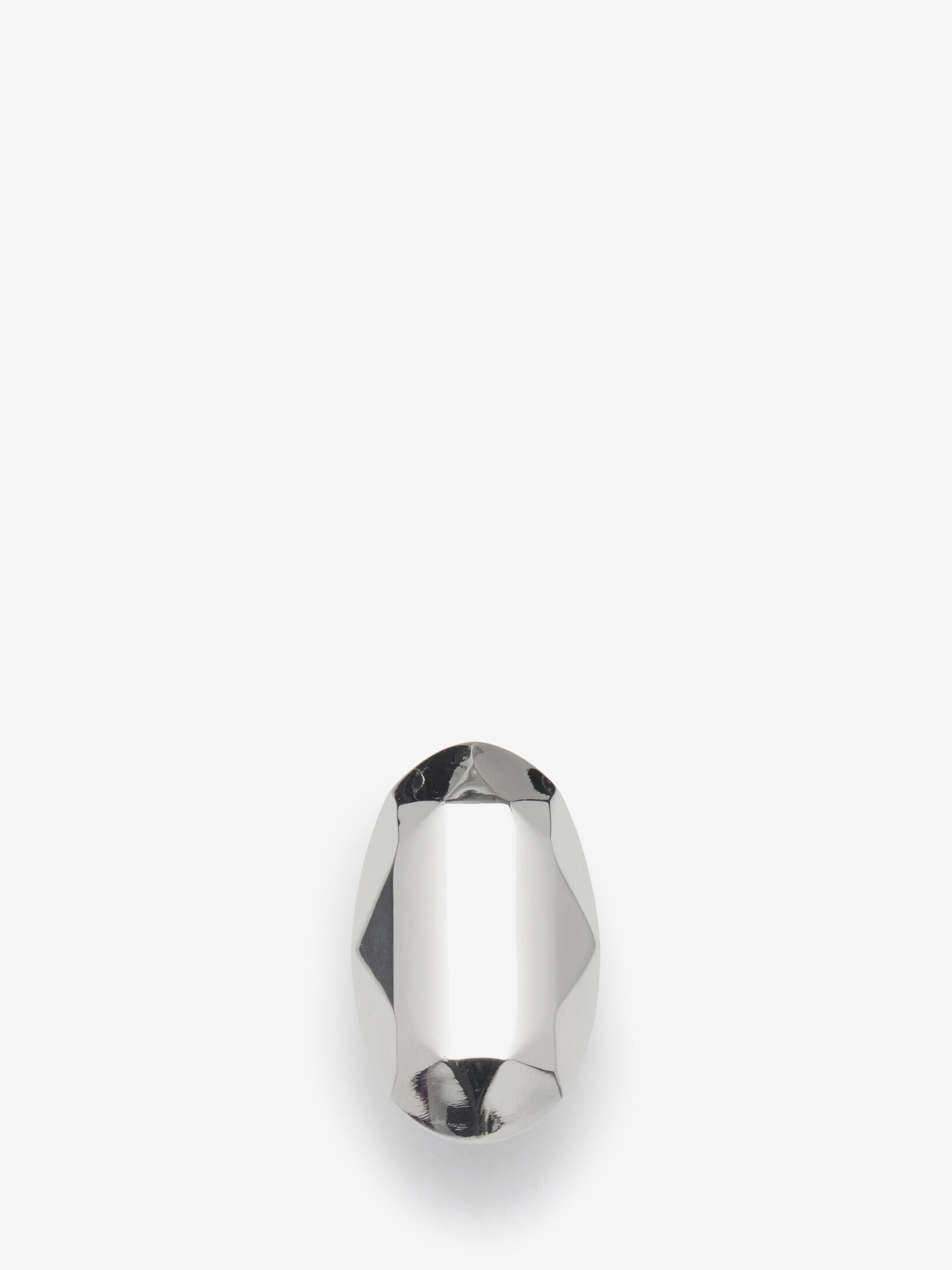 Women's Elongated Faceted Ring in Antique Silver - 1