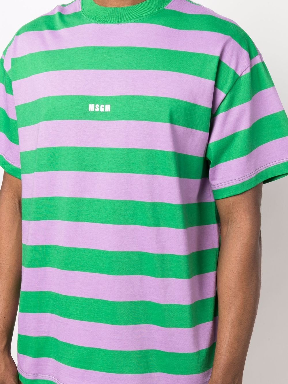 logo striped T-shirt - 5