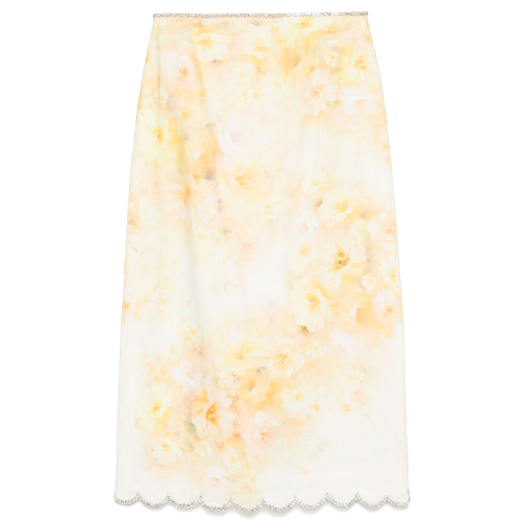 Crush Scalloped Midi Skirt - 1