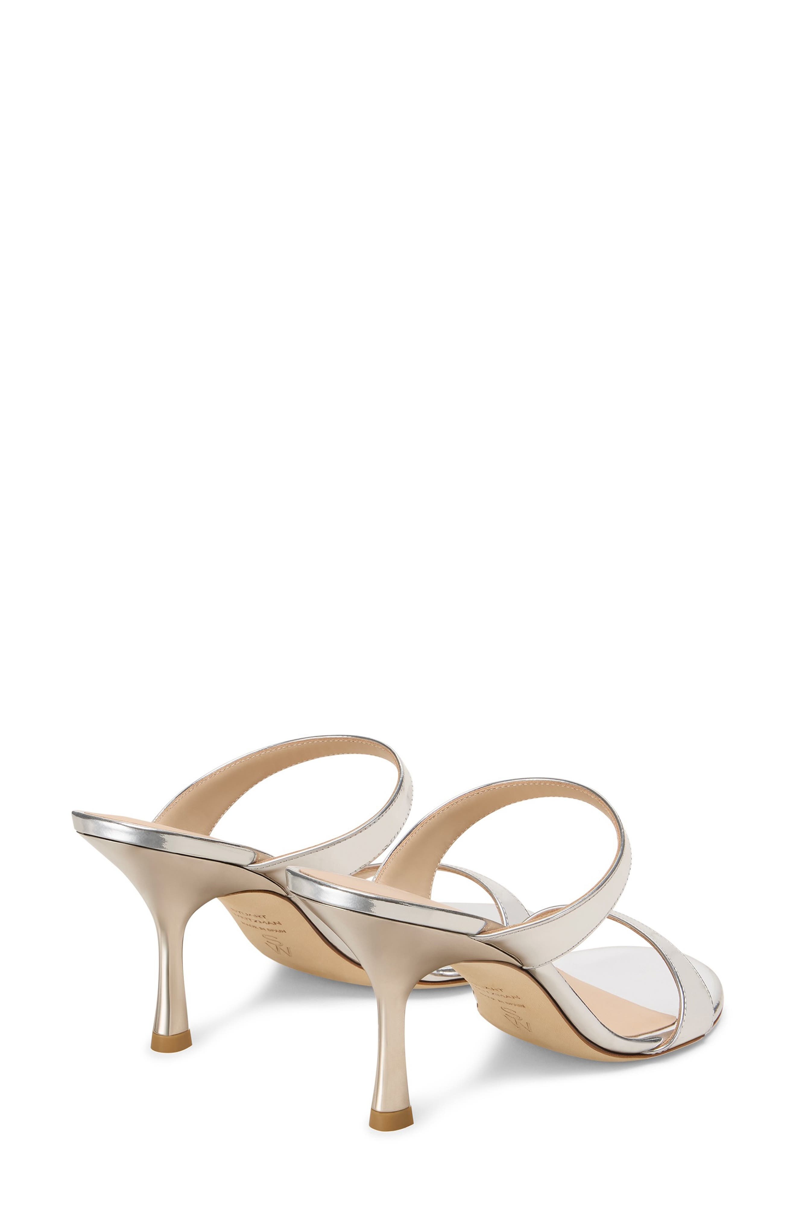 Stuart Weitzman Nudist Metallic Slide Sandal in Silver at Nordstrom - 2