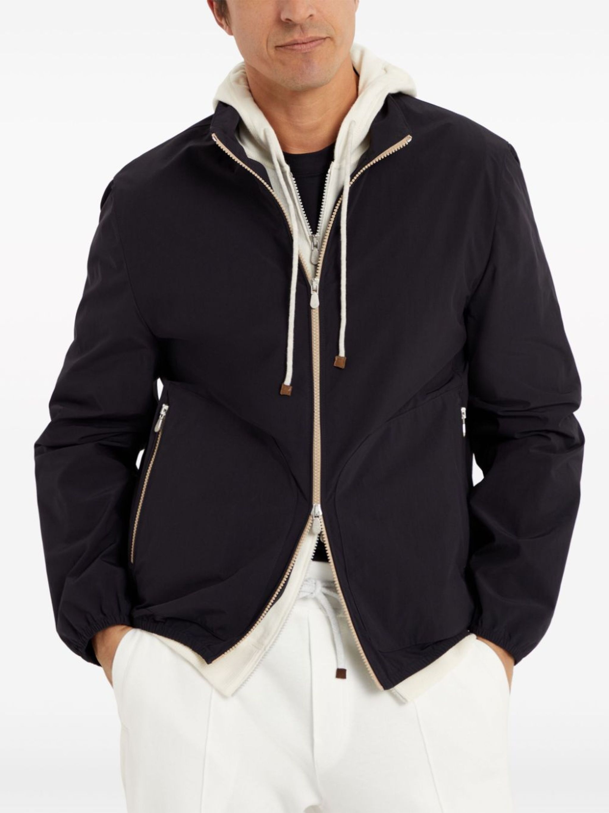 zip-up high neck jacket - 3