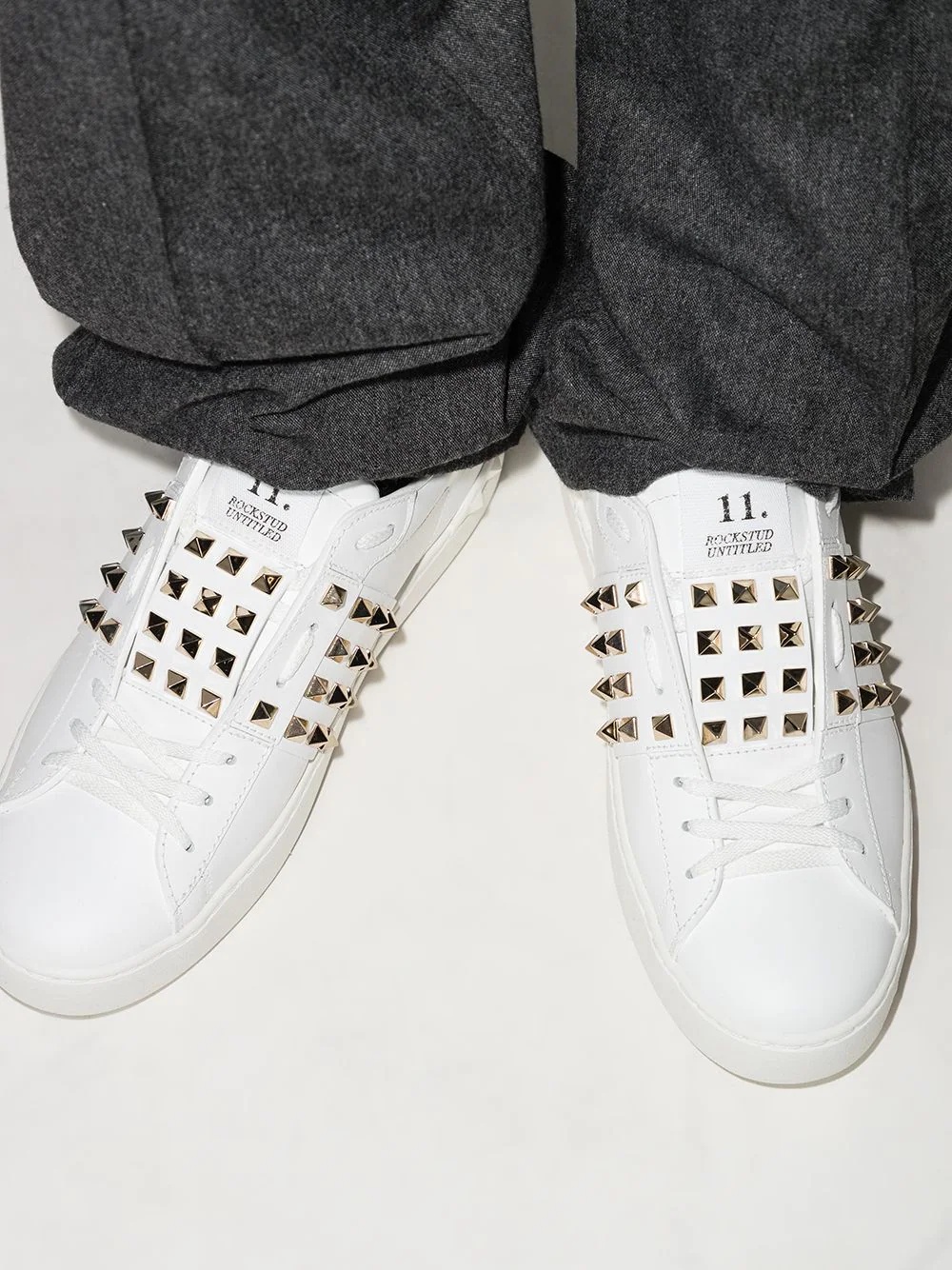 Rockstud-embellished low-top sneakers - 5