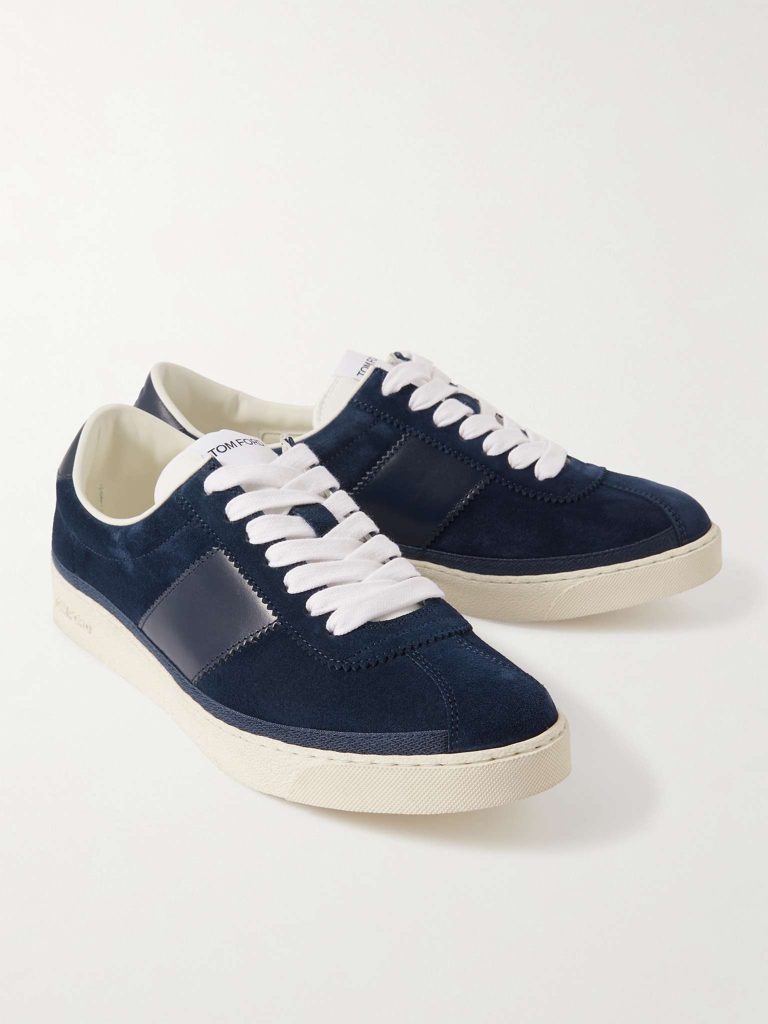 Bannister Leather-Trimmed Suede Sneakers - 4