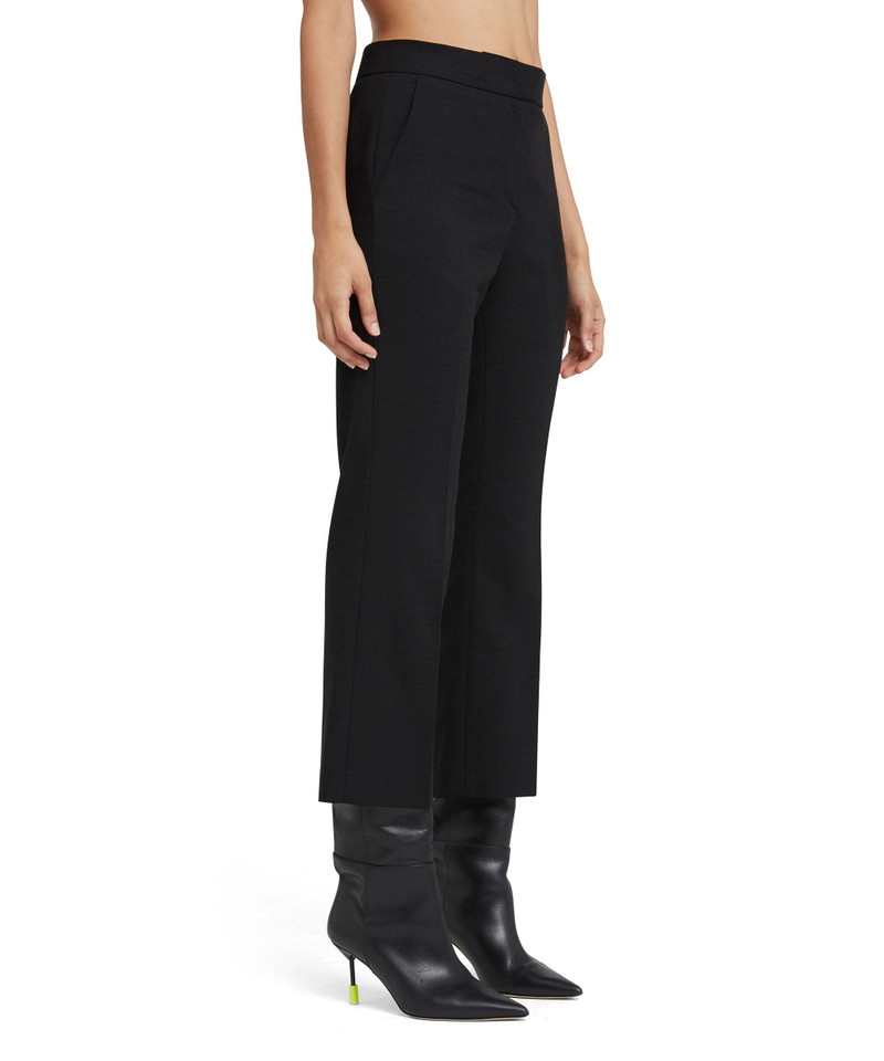 Solid color coarse viscose pants with straight legs 5