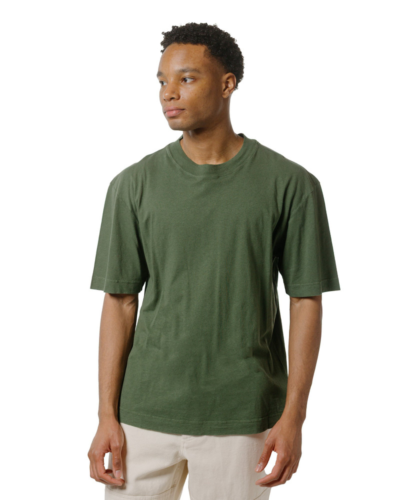 MARGARET HOWELL MHL Simple T-Shirt Organic Cotton Linen Jersey Grass outlook