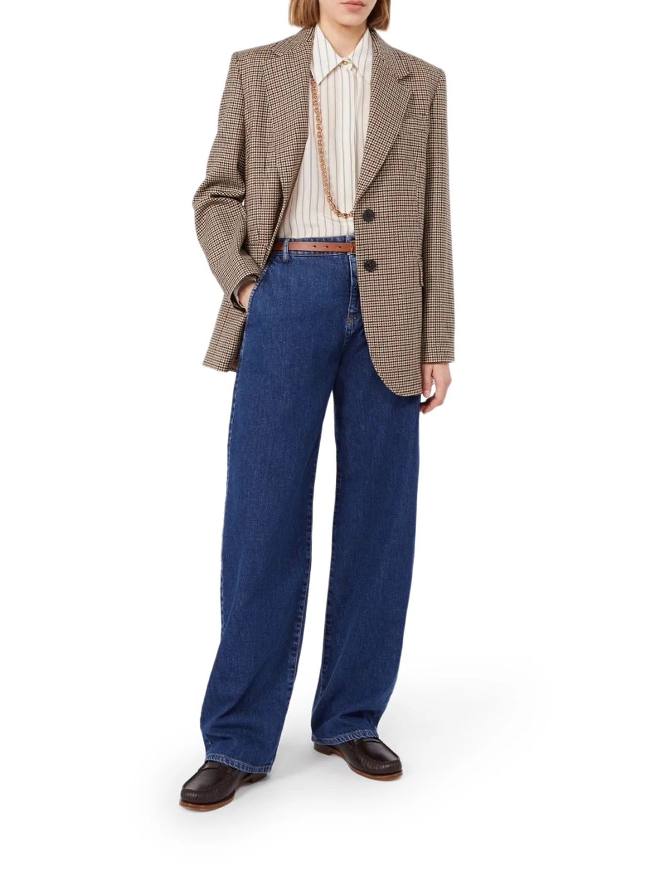 SINGLE-BREASTED YARN-DYED WOOL BLAZER - 1