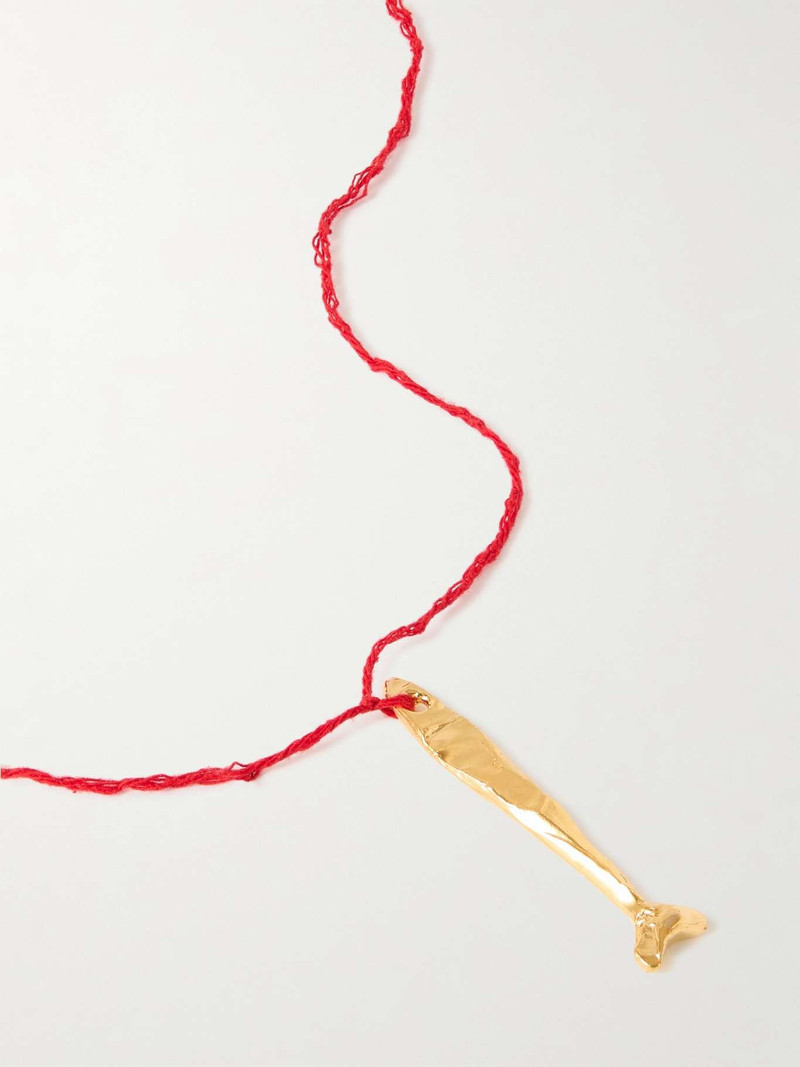 The Catch Of The Day gold-plated and cord necklace Red - 1