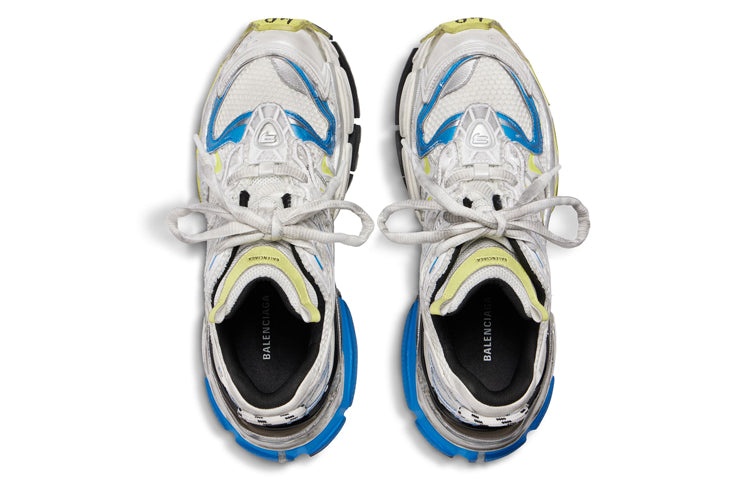 Balenciaga Runner 2.0 Sneakers 'White Yellow and Blue Mesh and Polyurethane' 779066W3RXP9074 - 4