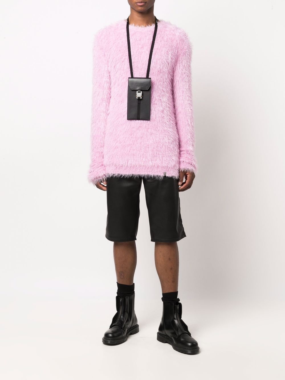 textured crew-neck jumper - 2