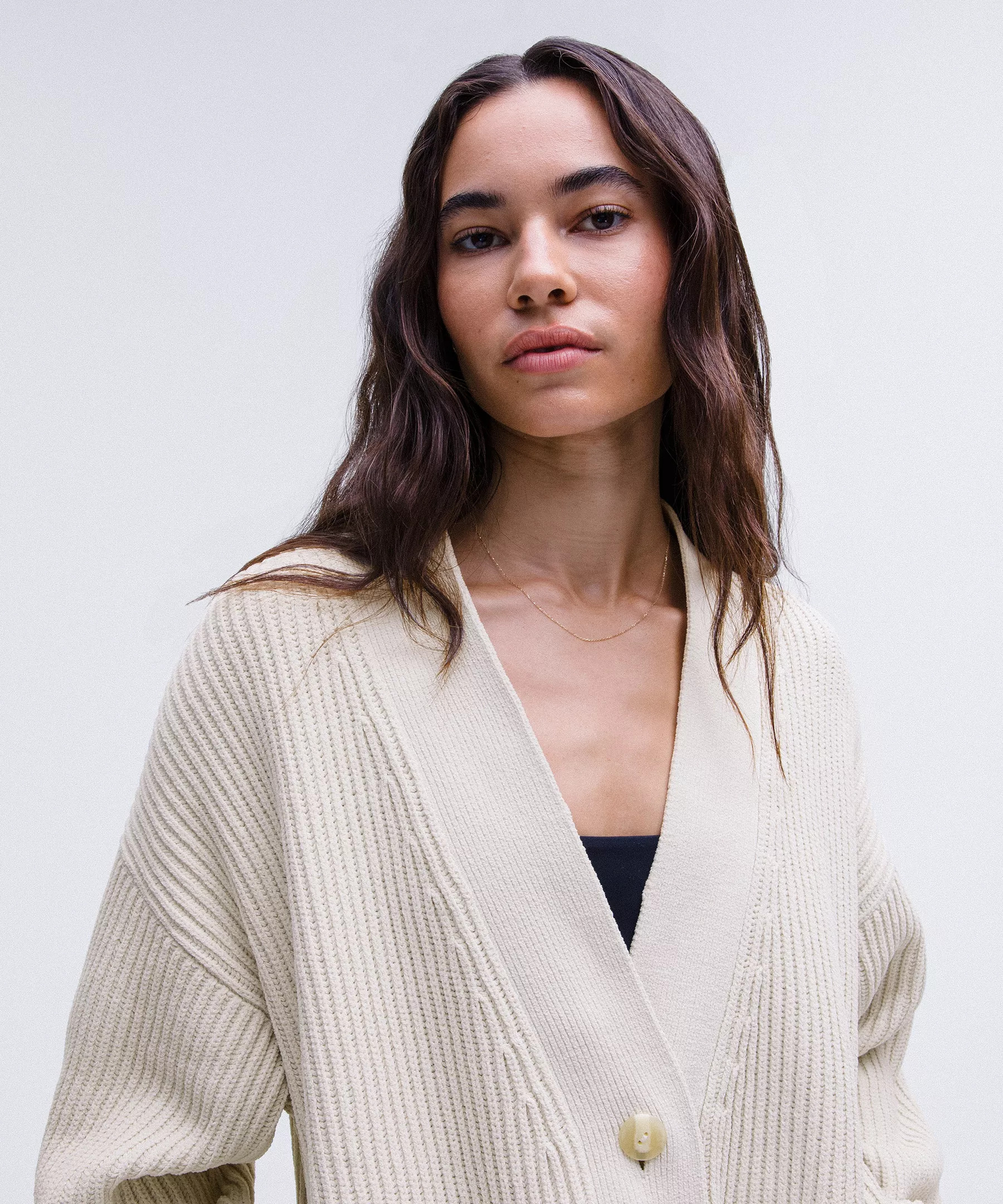 Knit Button-Front Cardigan - 4